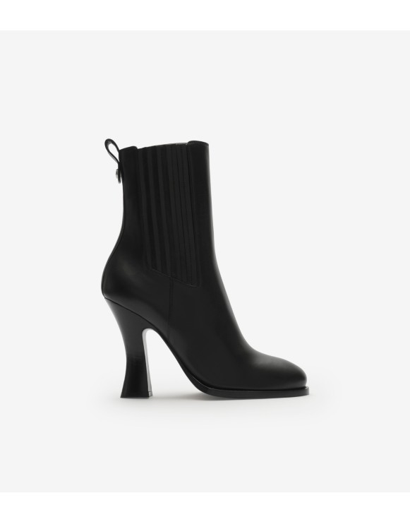 Leather Pillar Ankle Boots