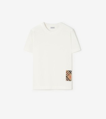 Check Label Cotton T shirt Chalk ®