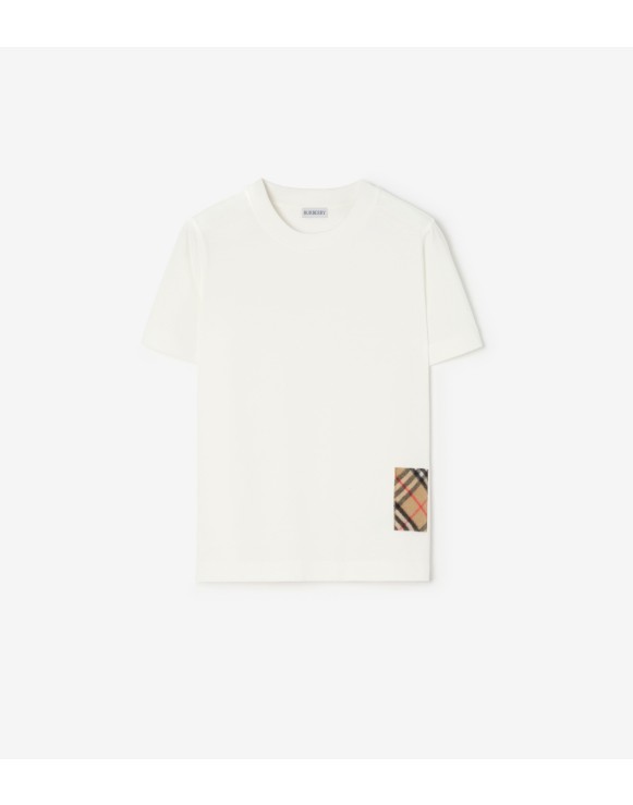Check Label Cotton T-shirt