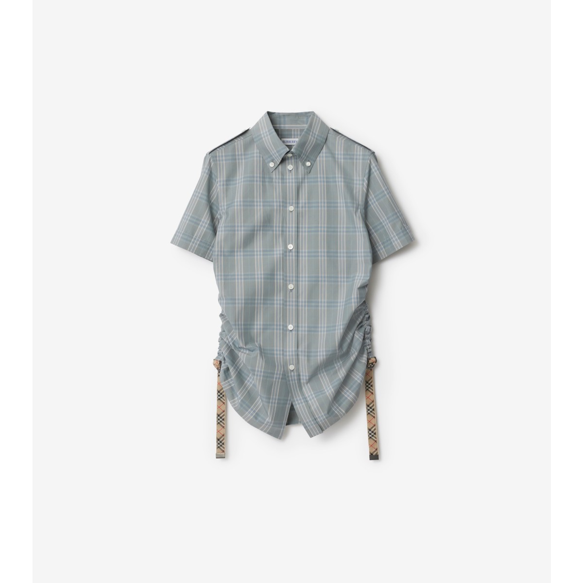 Shop Burberry Slim Fit Check Cotton Shirt In Drizzle