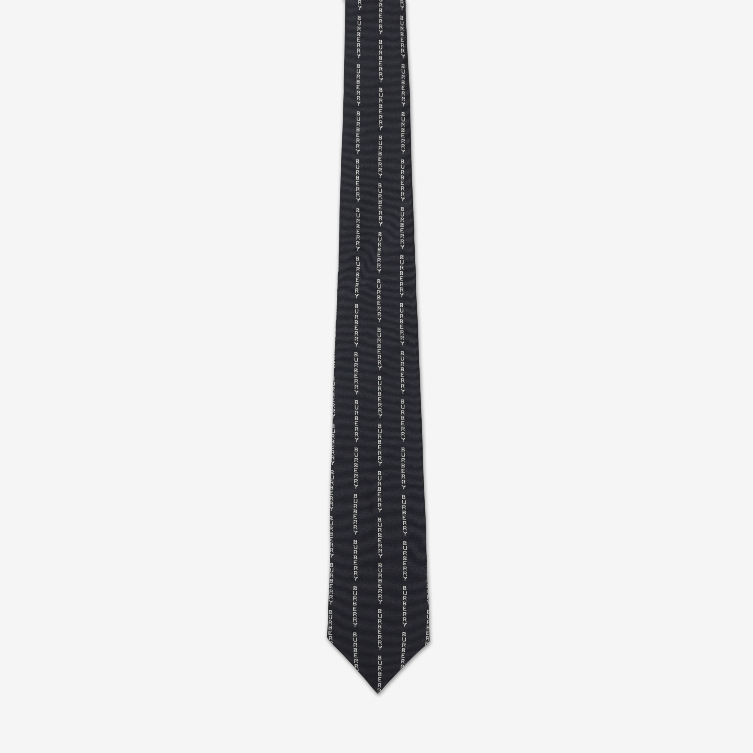 Classic Cut Logo Pinstriped Silk Tie in Black - Men | Burberry® Official - 3