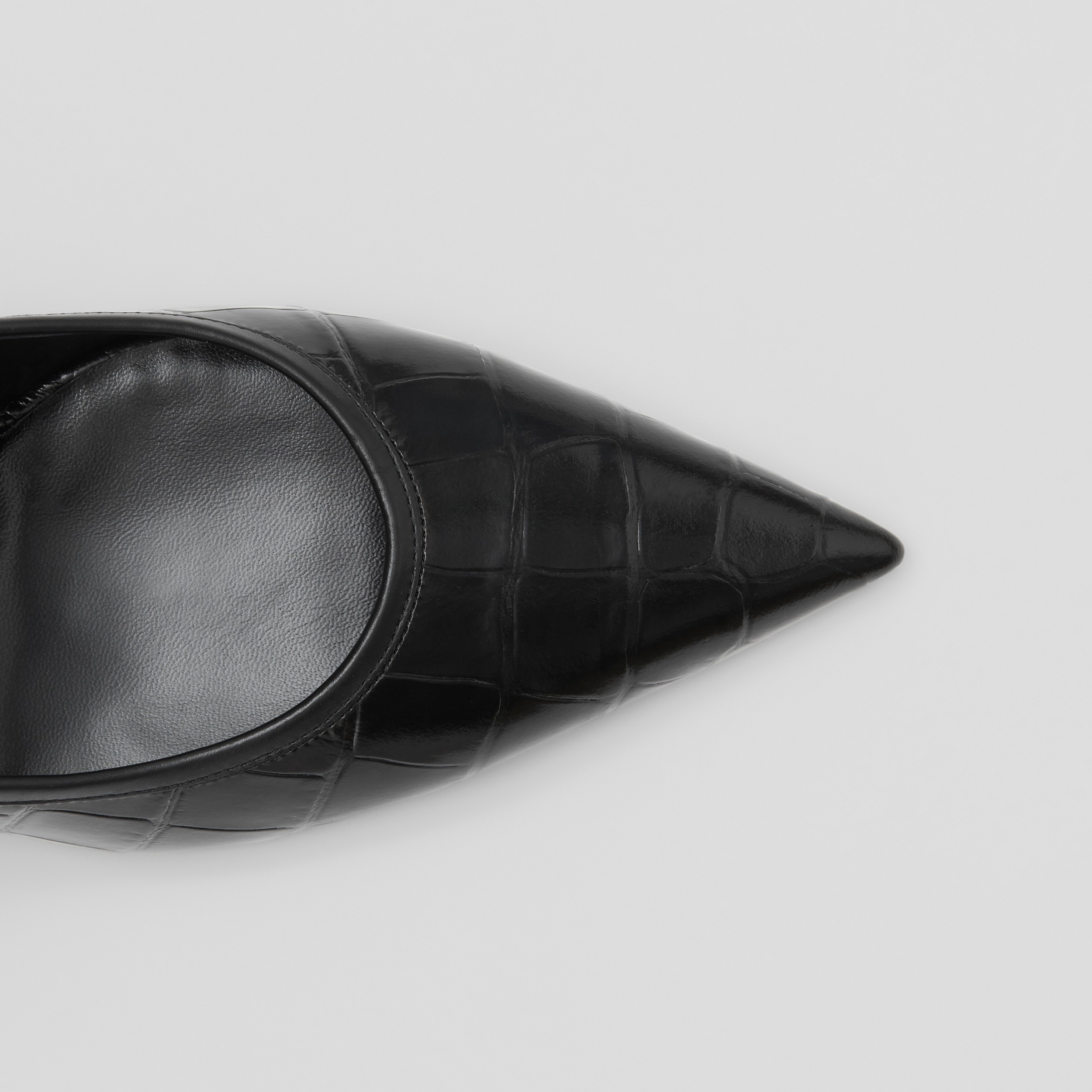 Zapatos de tacón en piel grabada con puntera en pico (Negro) - Mujer | Burberry® oficial - 2