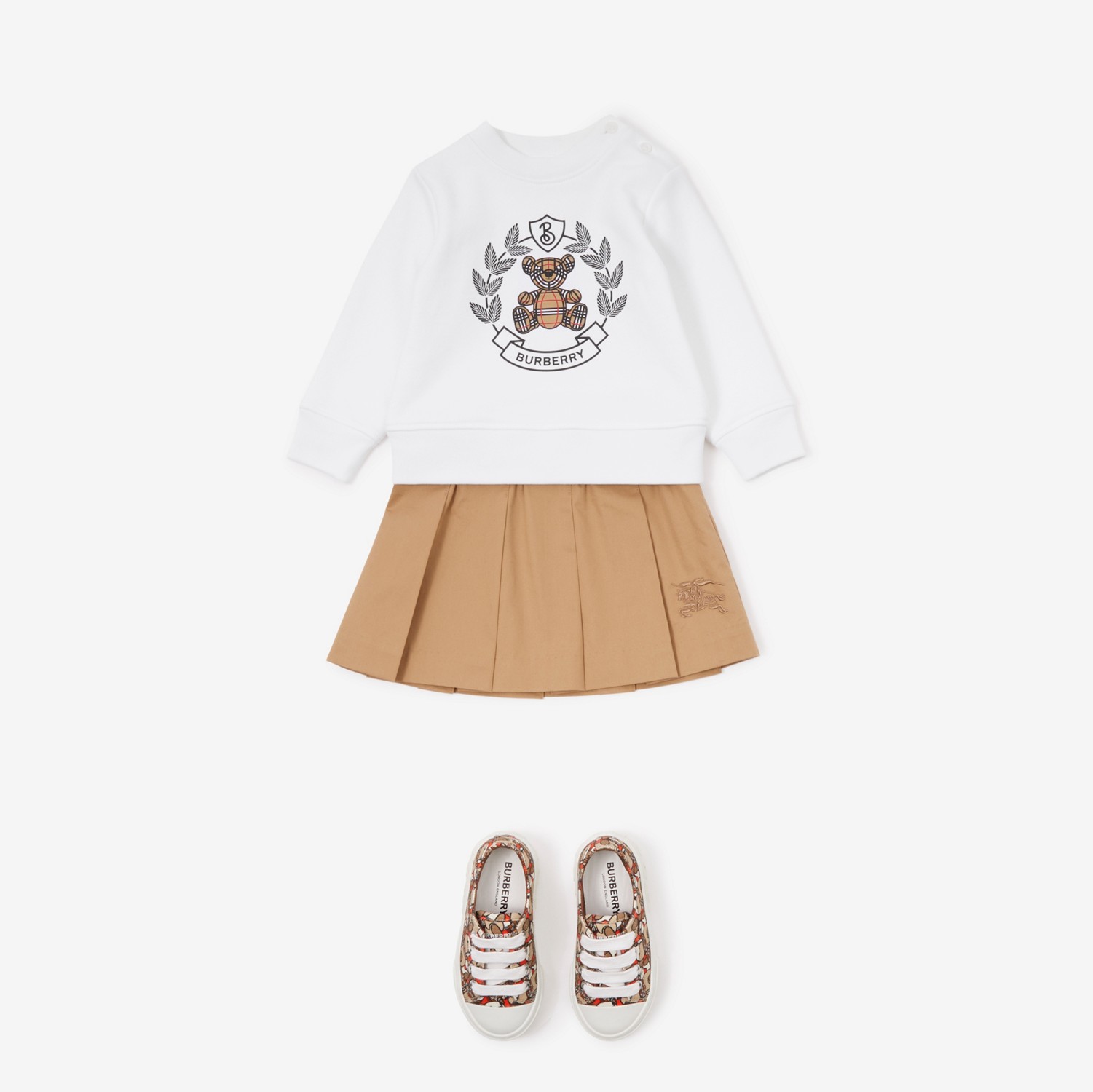 Suéter de algodão com Thomas Bear (Branco) - Crianças | Burberry® oficial