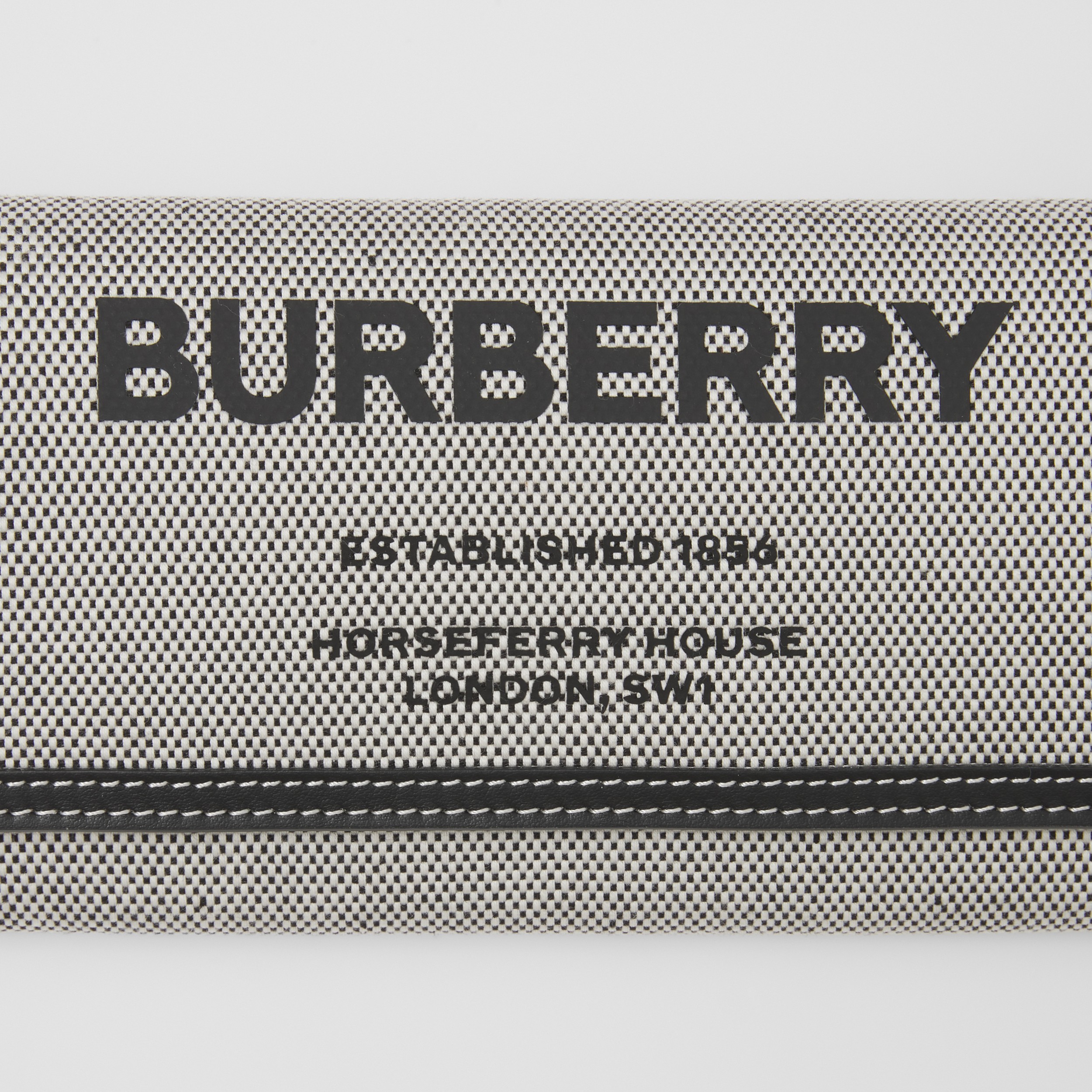 Horseferry Print Cotton Canvas Continental Wallet in Black/tan - Women | Burberry® Official - 2
