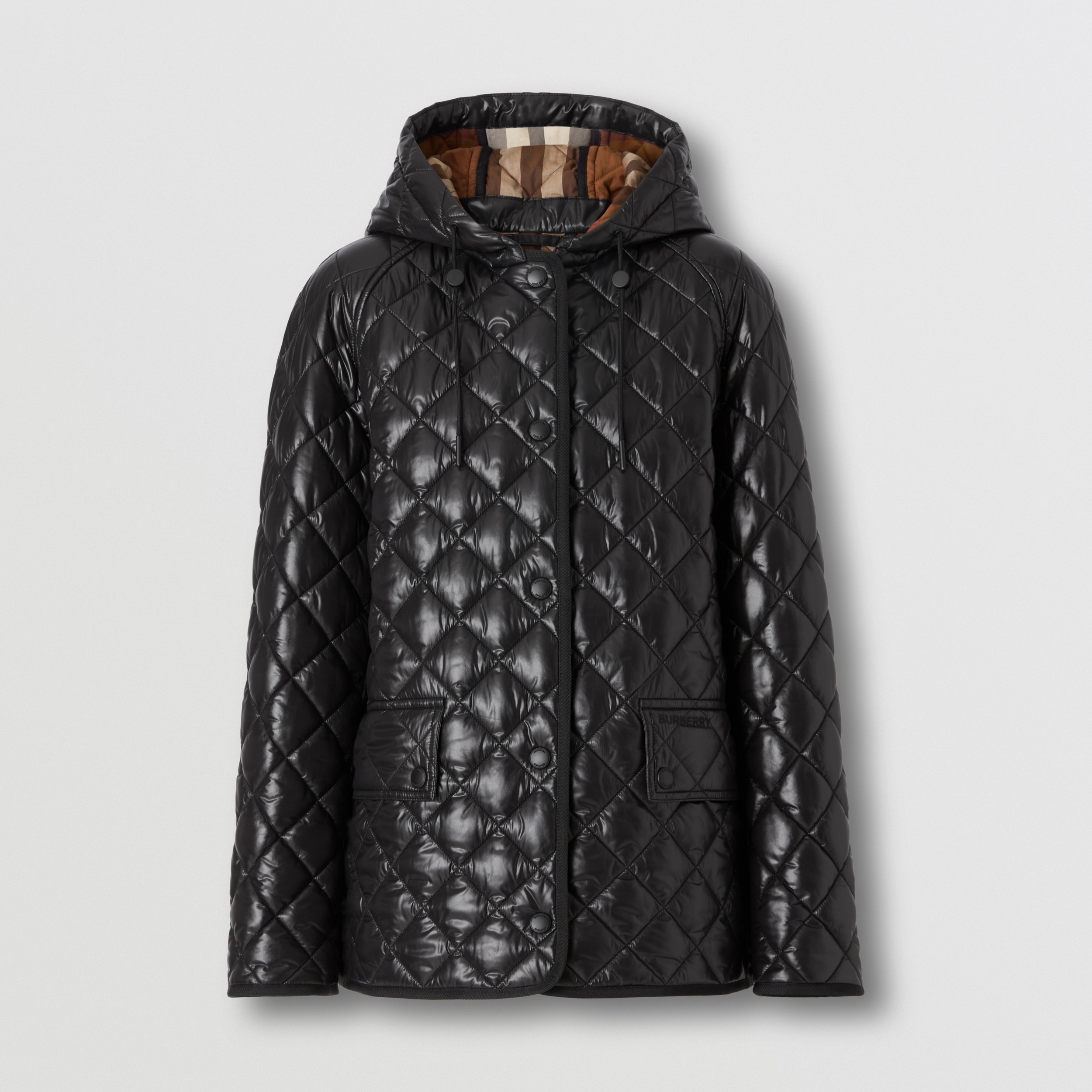 Diamond Quilted Thermoregulated Hooded Jacket in Black - Women | Burberry® Official - 4