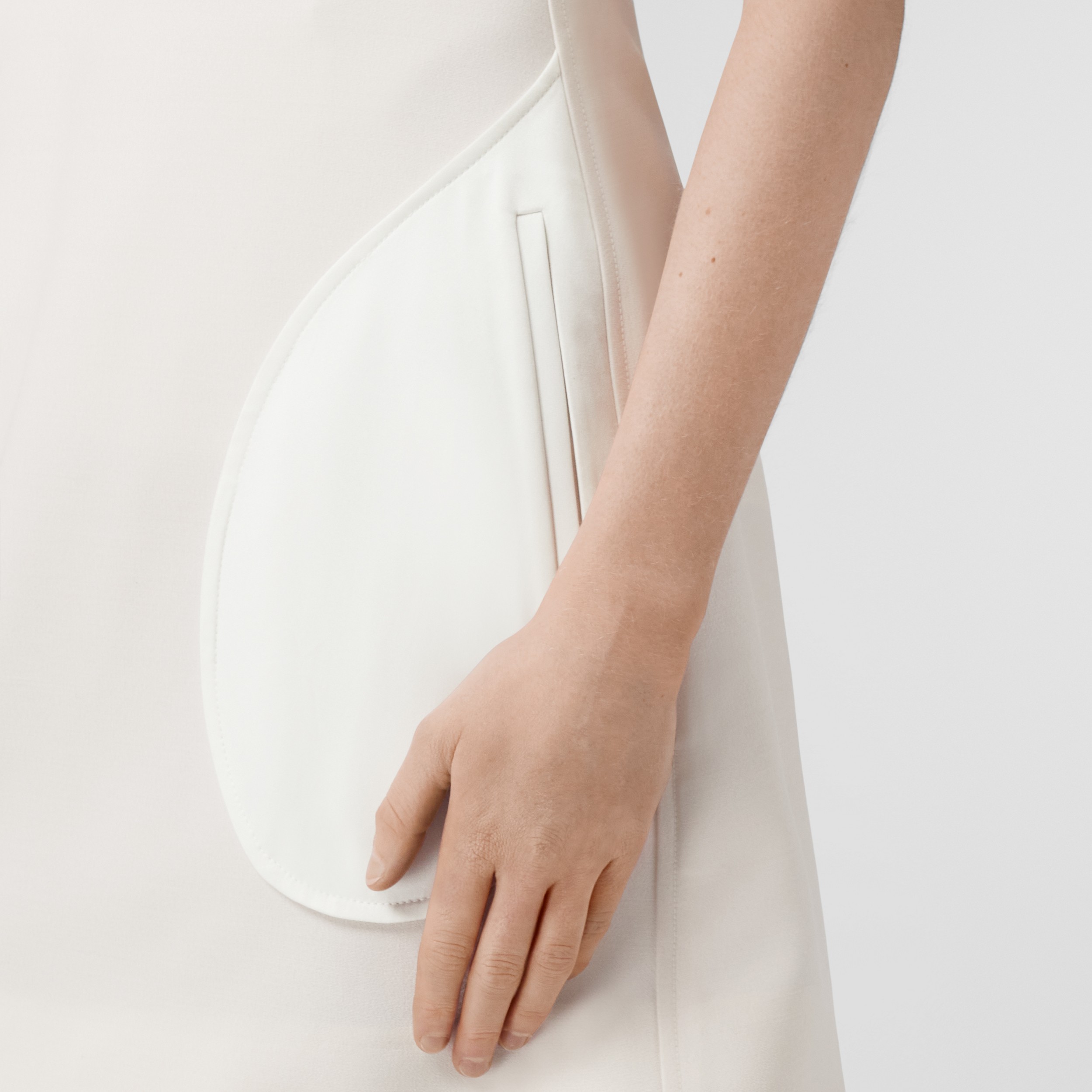 Wool Silk Mini Skirt in Natural White - Women | Burberry® Official - 2