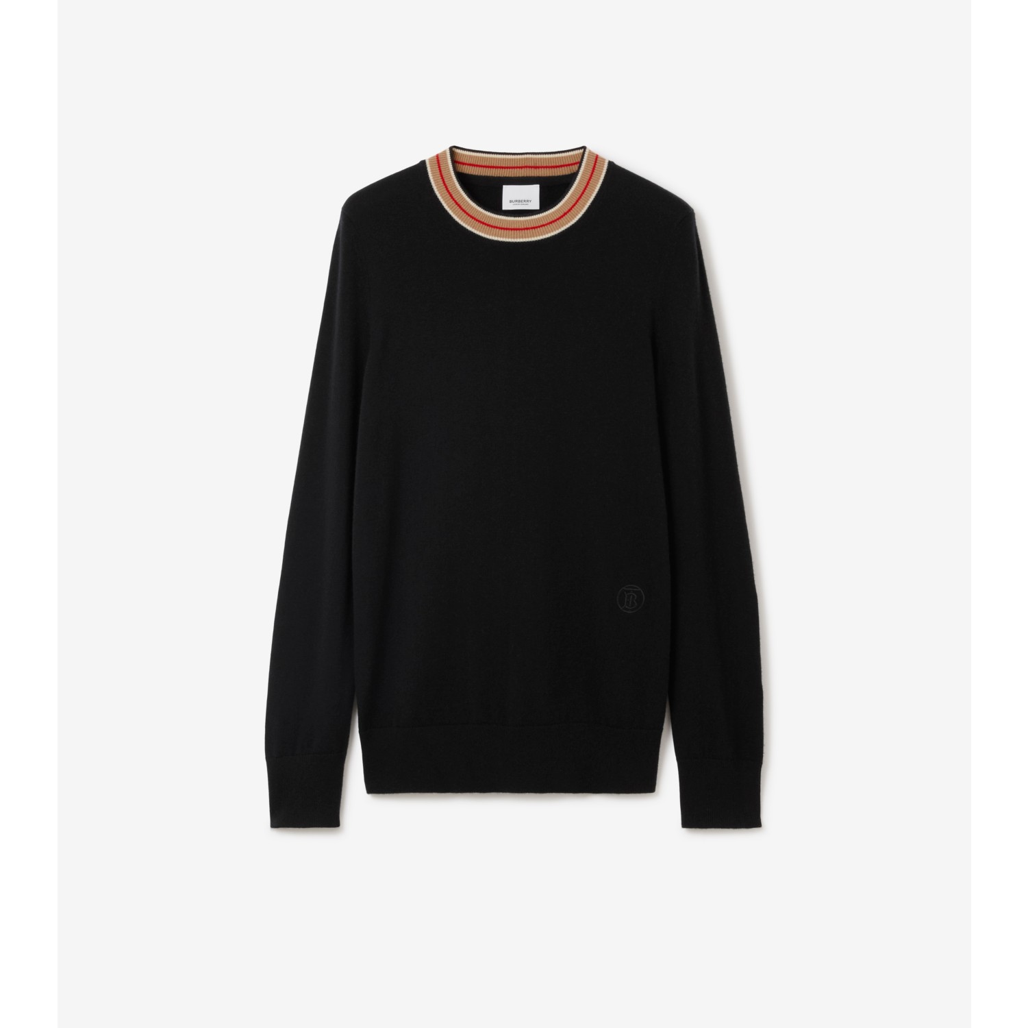 tørre Fremkald smag Stripe Collar Cashmere Sweater in Black - Women | Burberry® Official