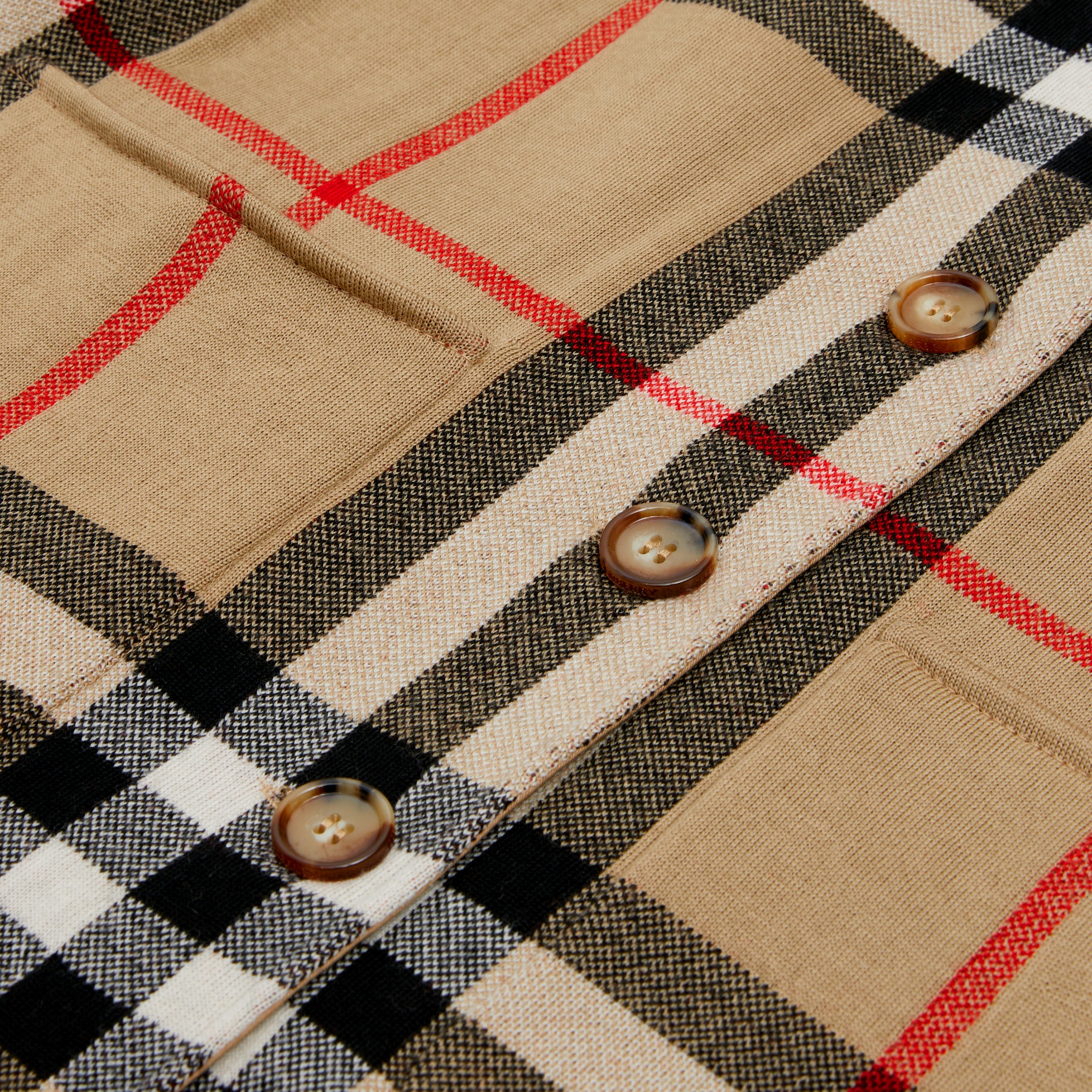 Reversible Vintage Check Wool Jacquard Cape in Archive Beige | Burberry® Official - 2