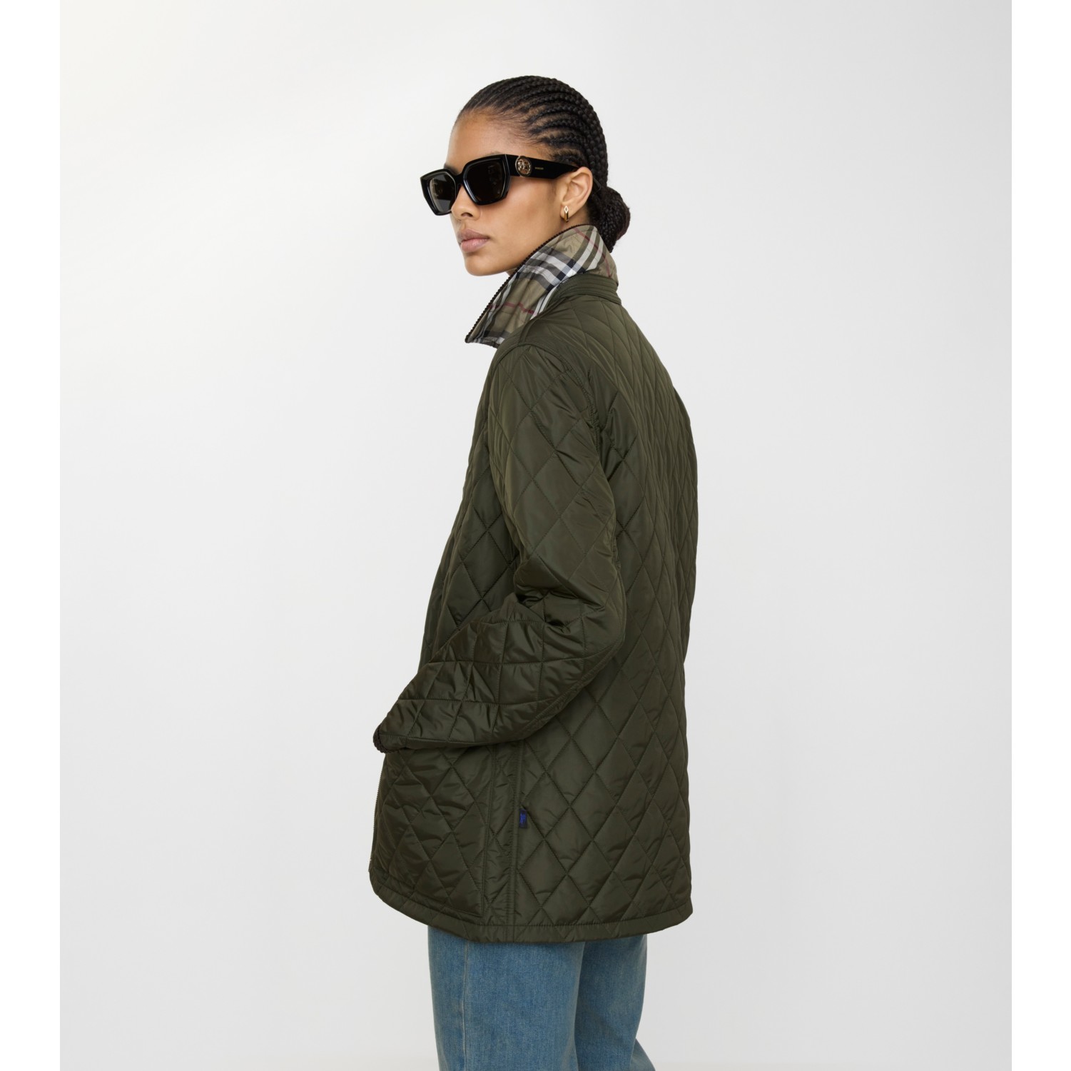 Quilted Nylon Barn Jacket in Shale/brush - Women | Burberry® Official