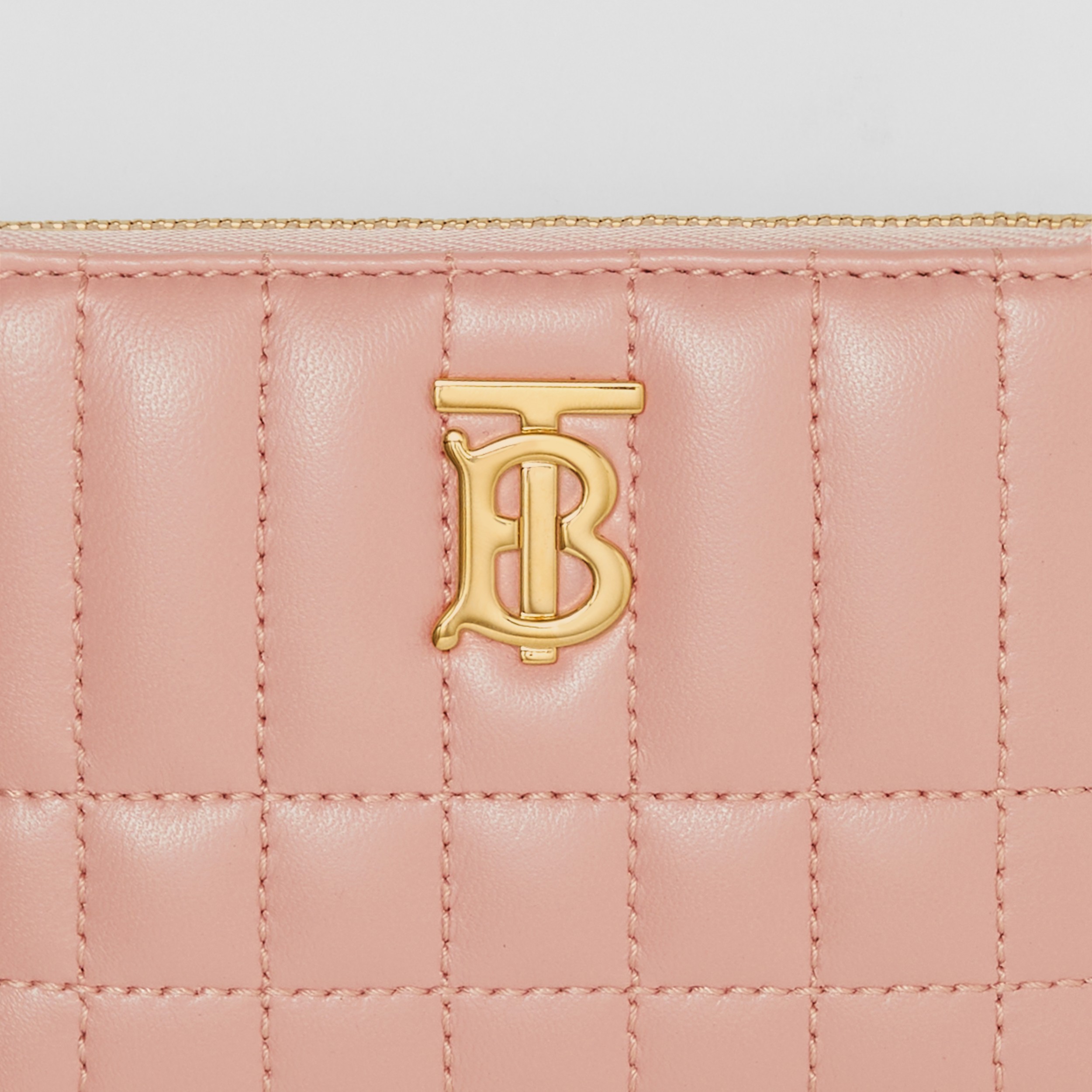 Quilted Leather Lola Zip Wallet in Dusky Pink Women Burberry® Official