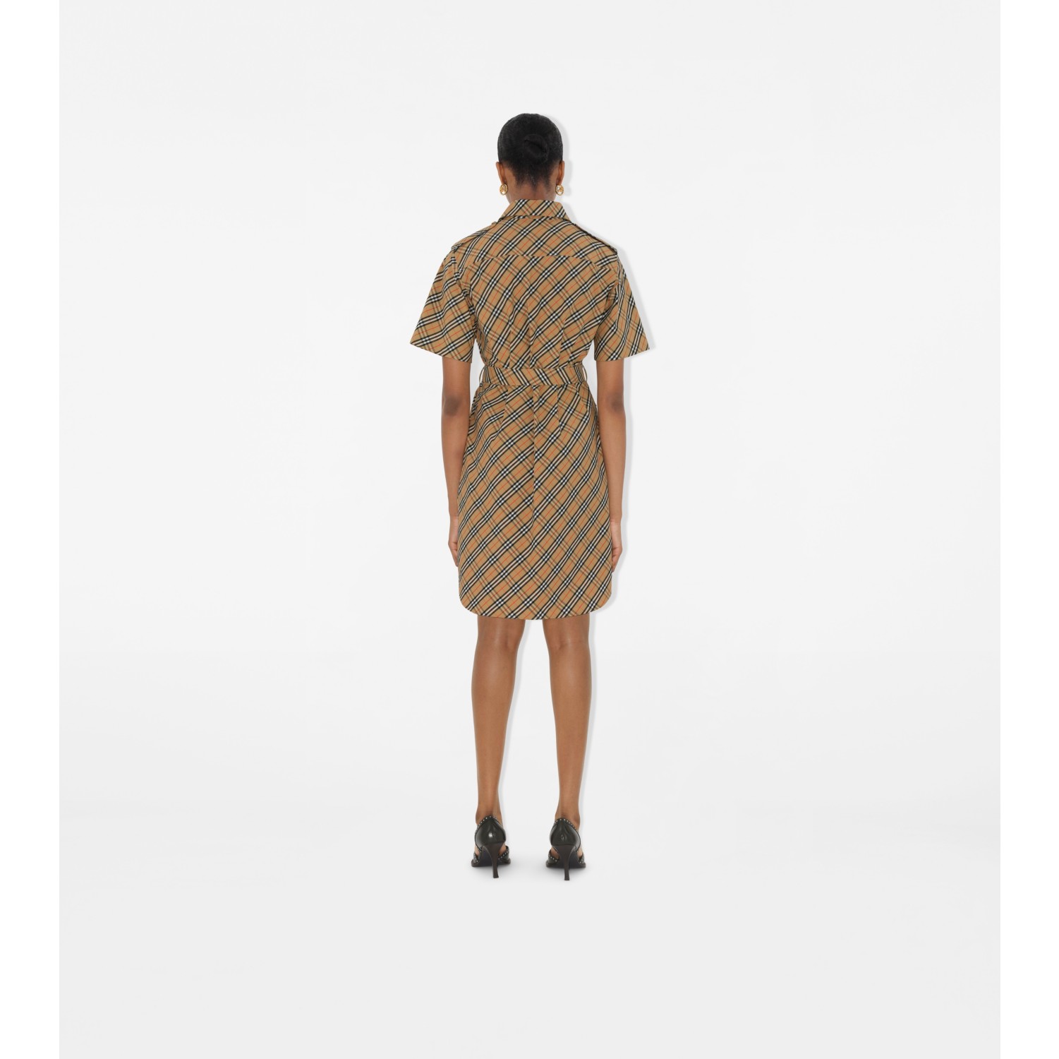 Check Cotton Shirt Dress