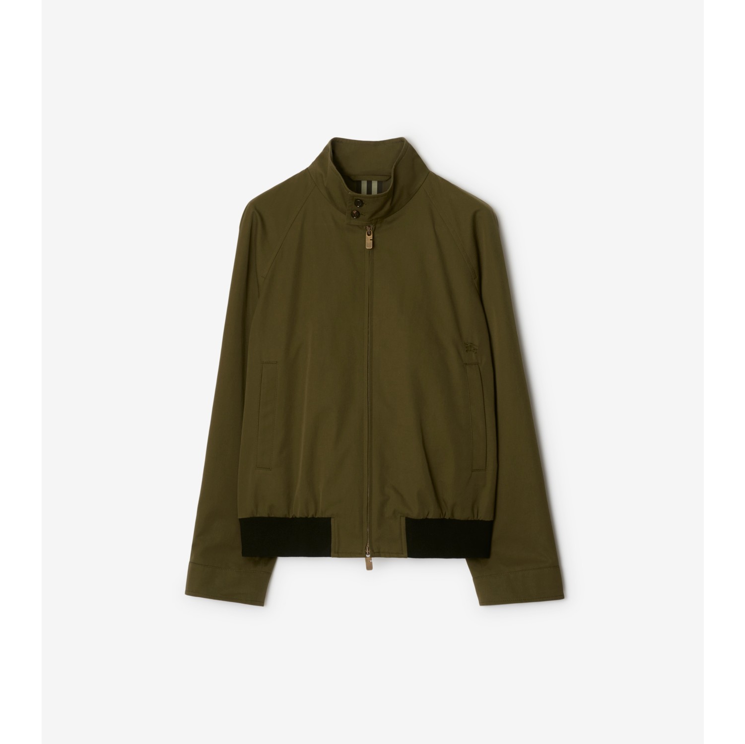 Gabardine Harrington Jacket in Furrow Men Cotton Burberry Official