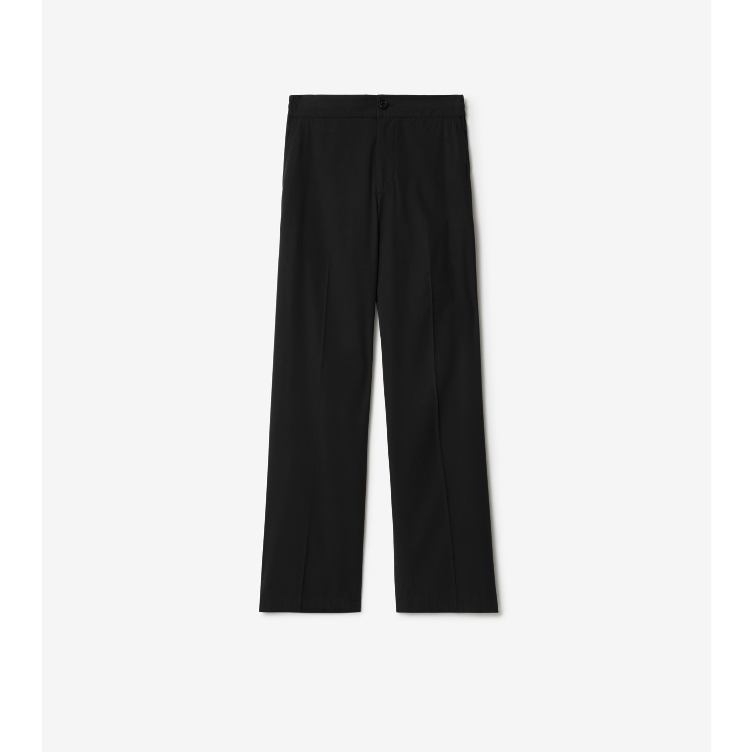 Cotton Blend Tailored Trousers in Black - Men | Burberry® Official