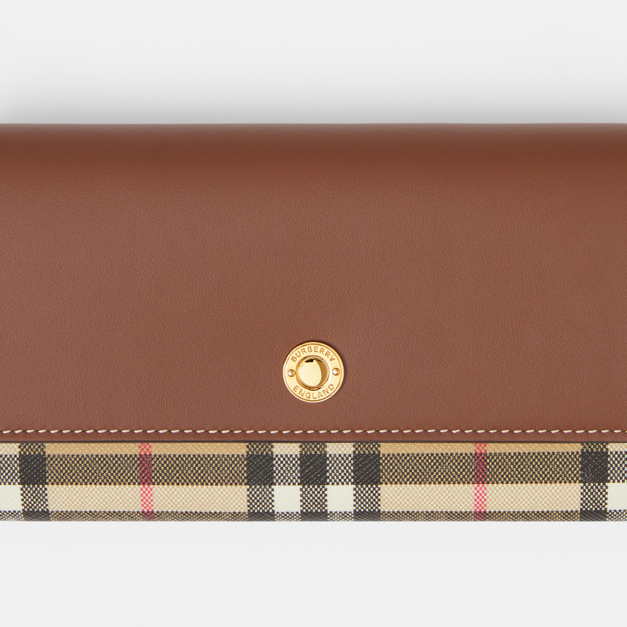 Vintage Check and Leather Continental Wallet in Archive Beige/tan - Women |  Burberry® Official