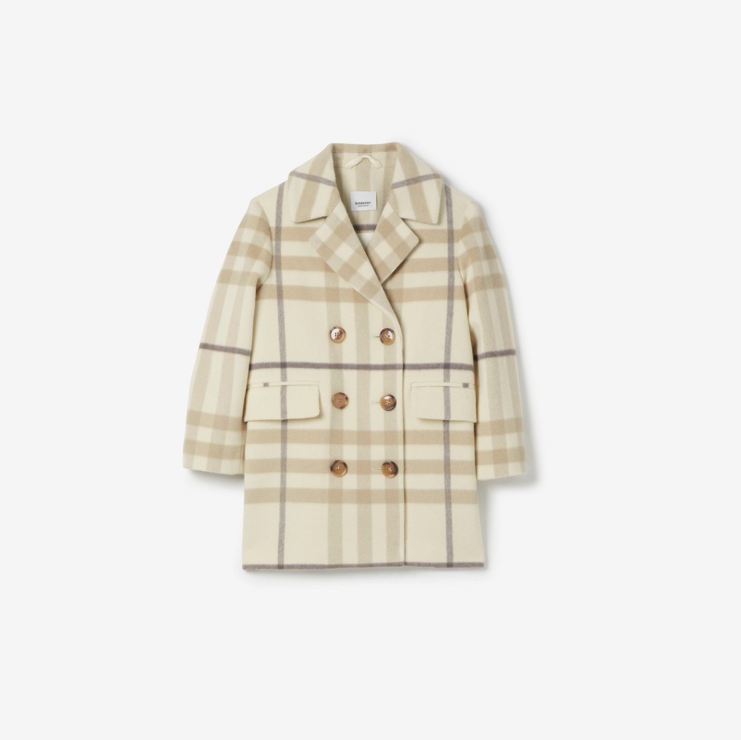 Manteau en laine et cachemire Check (Beige Colombe) | Site officiel Burberry®