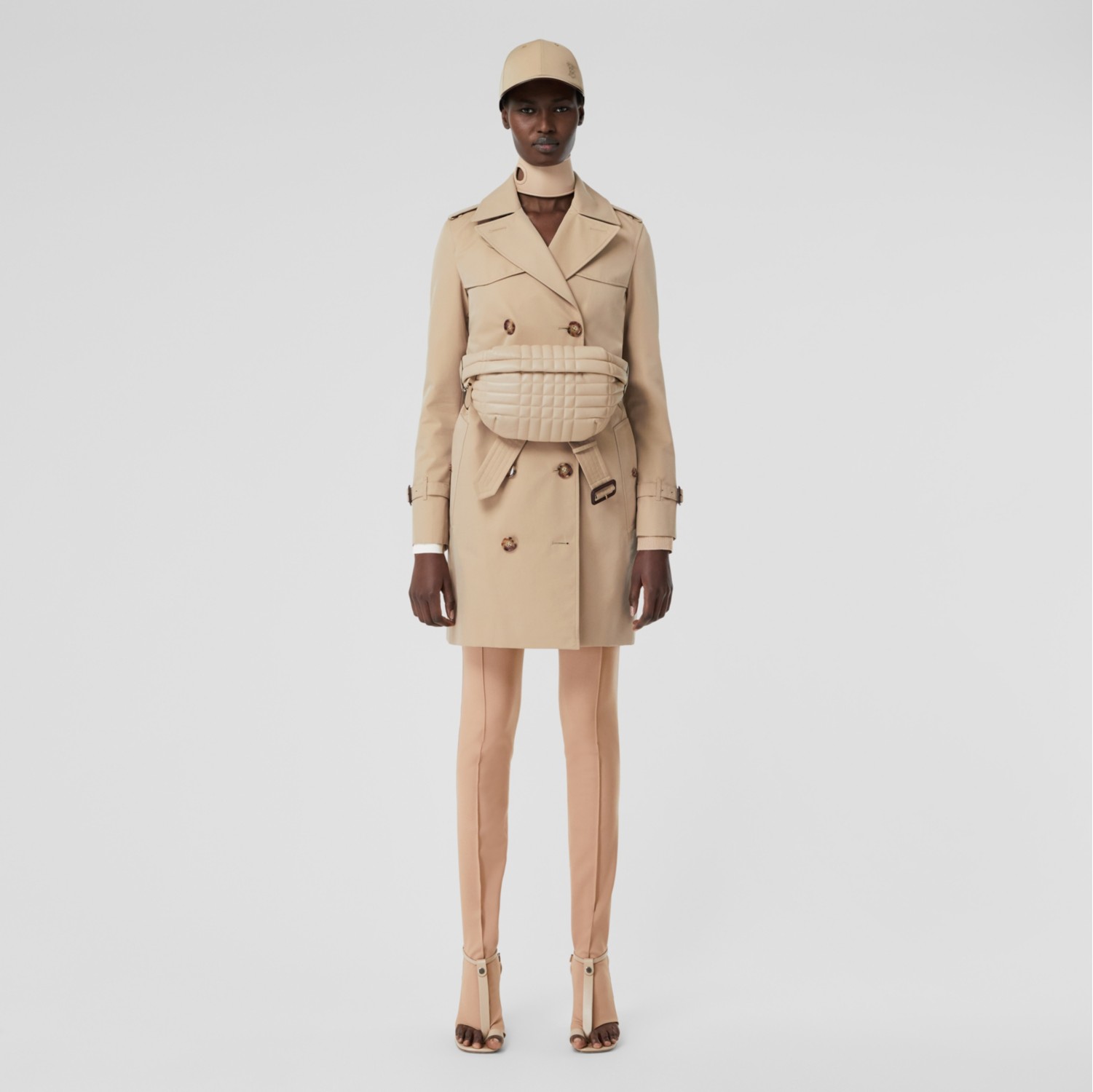 The Short Islington Trench Coat in Honey - Women, Cotton Gabardine