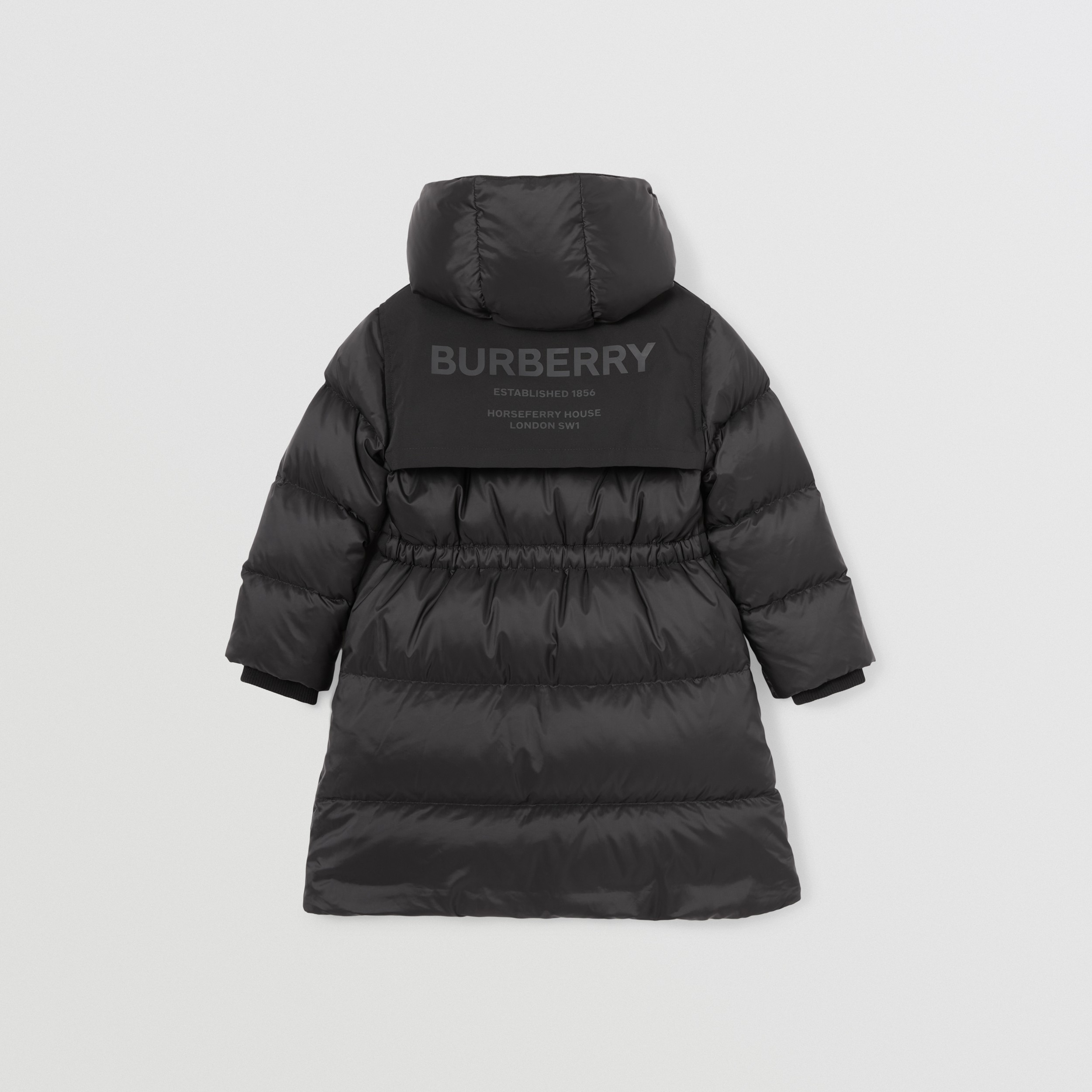 Horseferry Print Down-filled Puffer Coat in Black - Children | Burberry® Official - 3