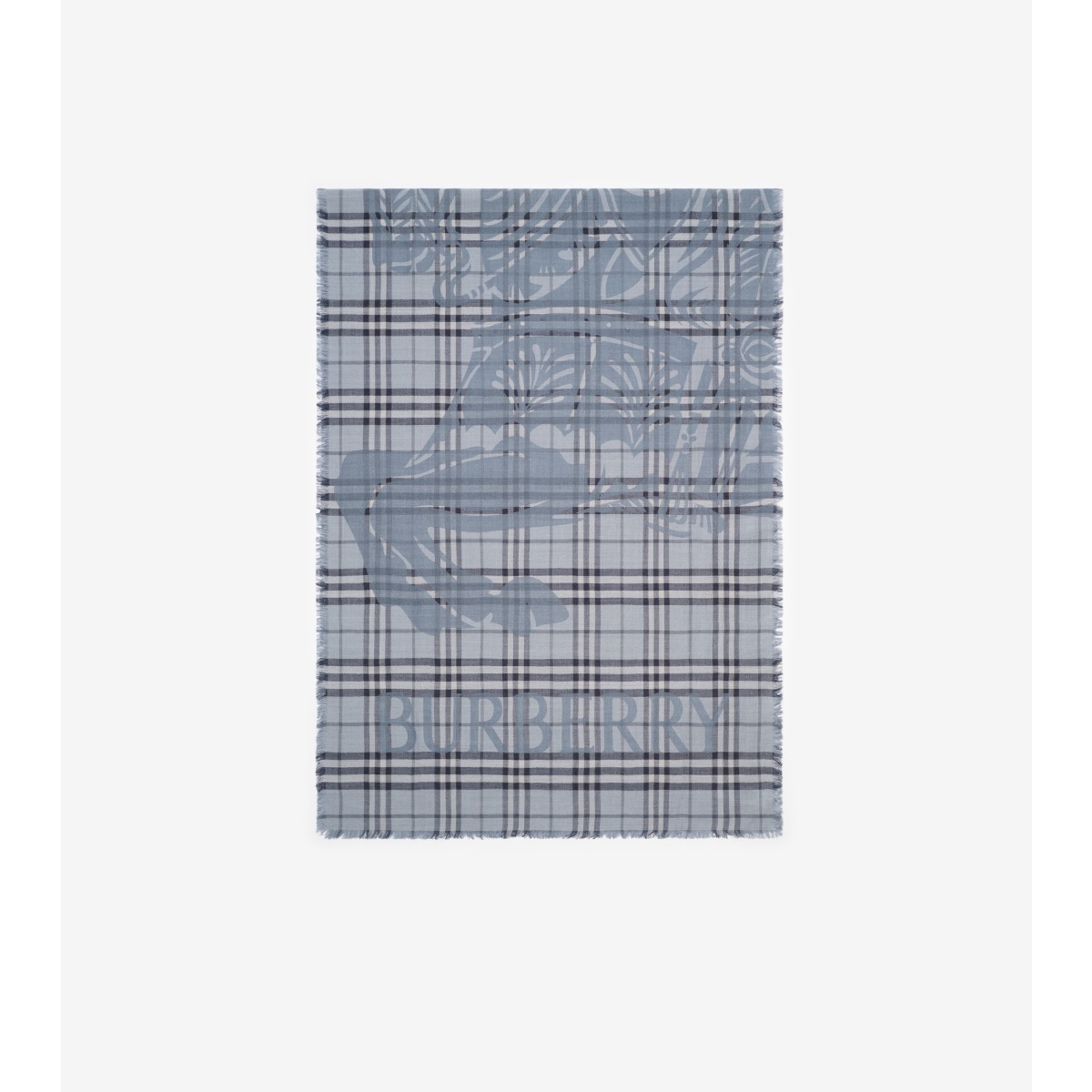  Check Wide EKD Wool Silk Scarf