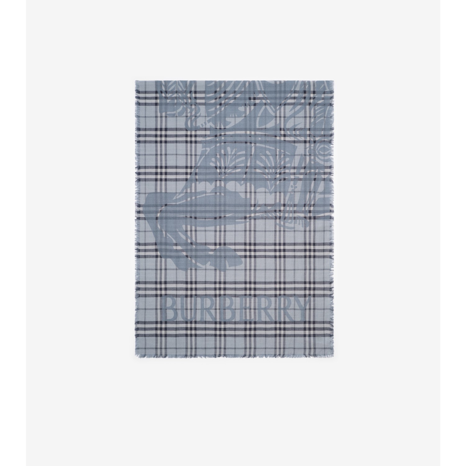 Sciarpa ampia in lana e seta Check con EKD