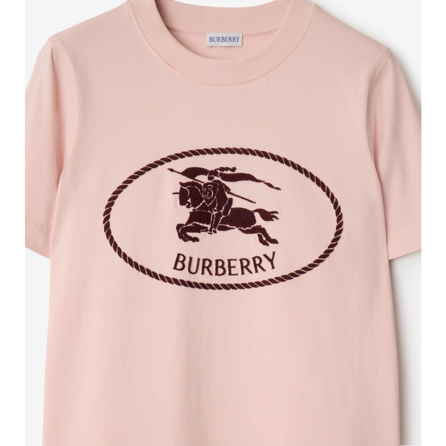 Knight Stamp Cotton T-shirt in Bouquet pink - Women | Burberry® Official