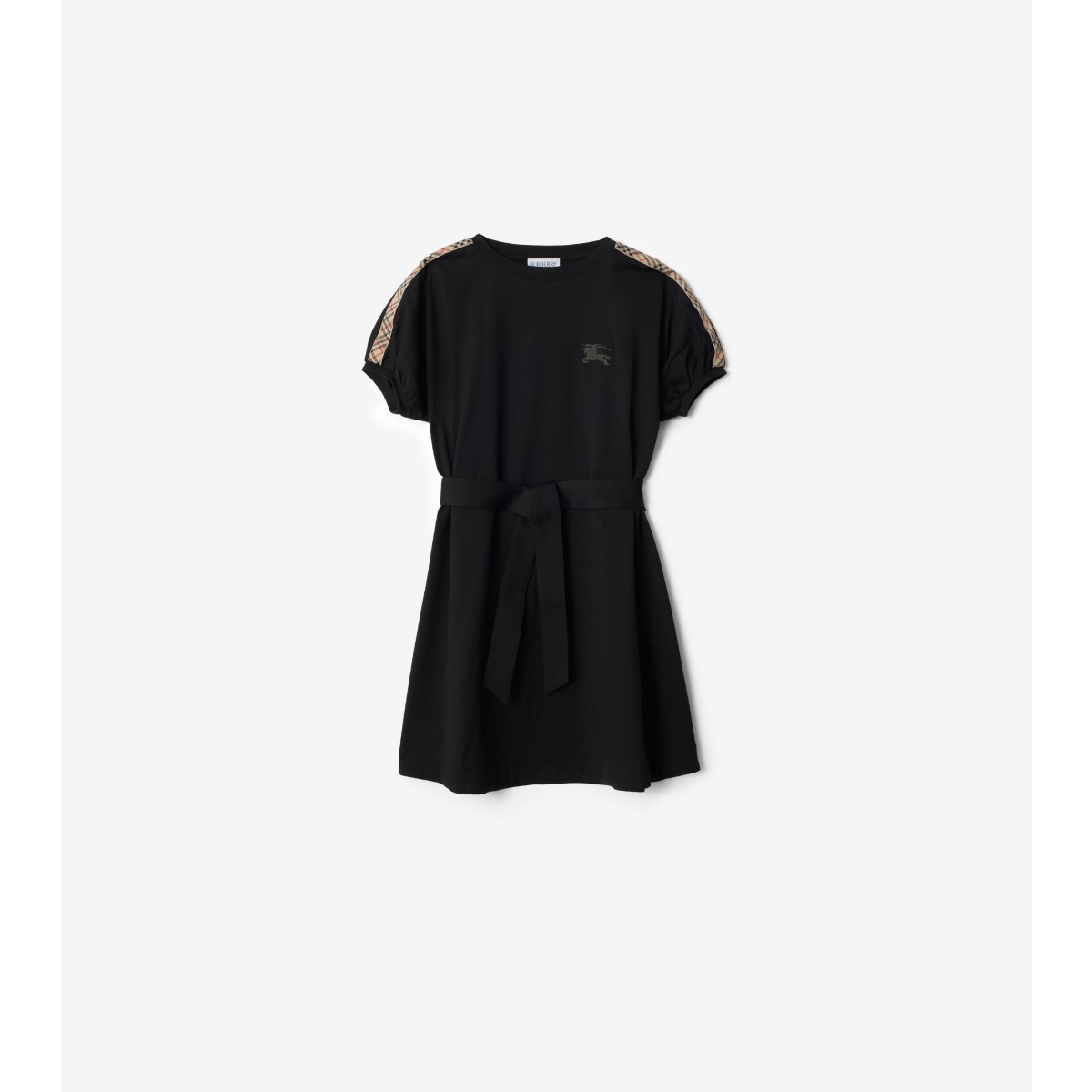  Check Trim Cotton T-shirt Dress