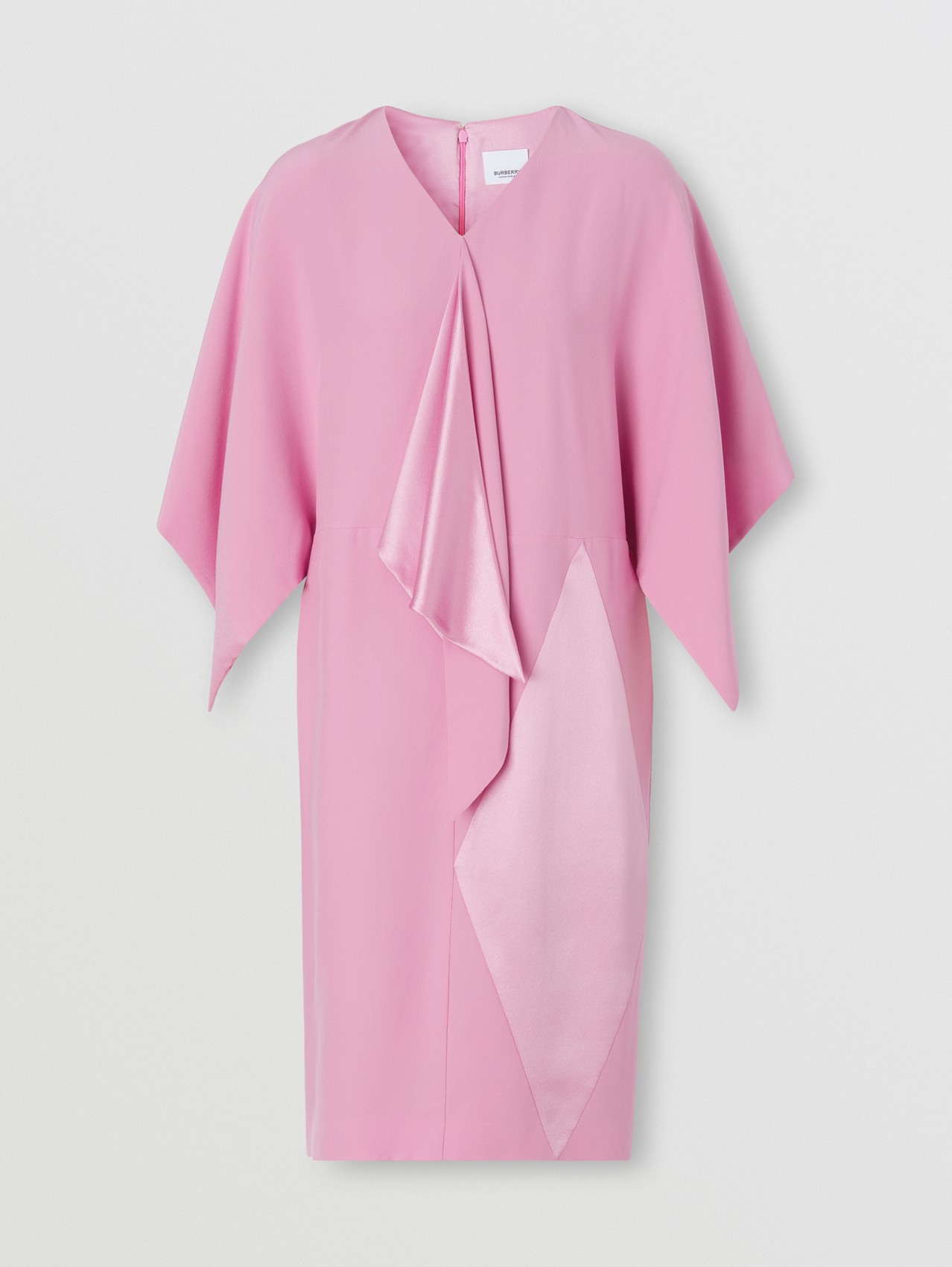 Cape Sleeve Silk Dress in Primrose Pink