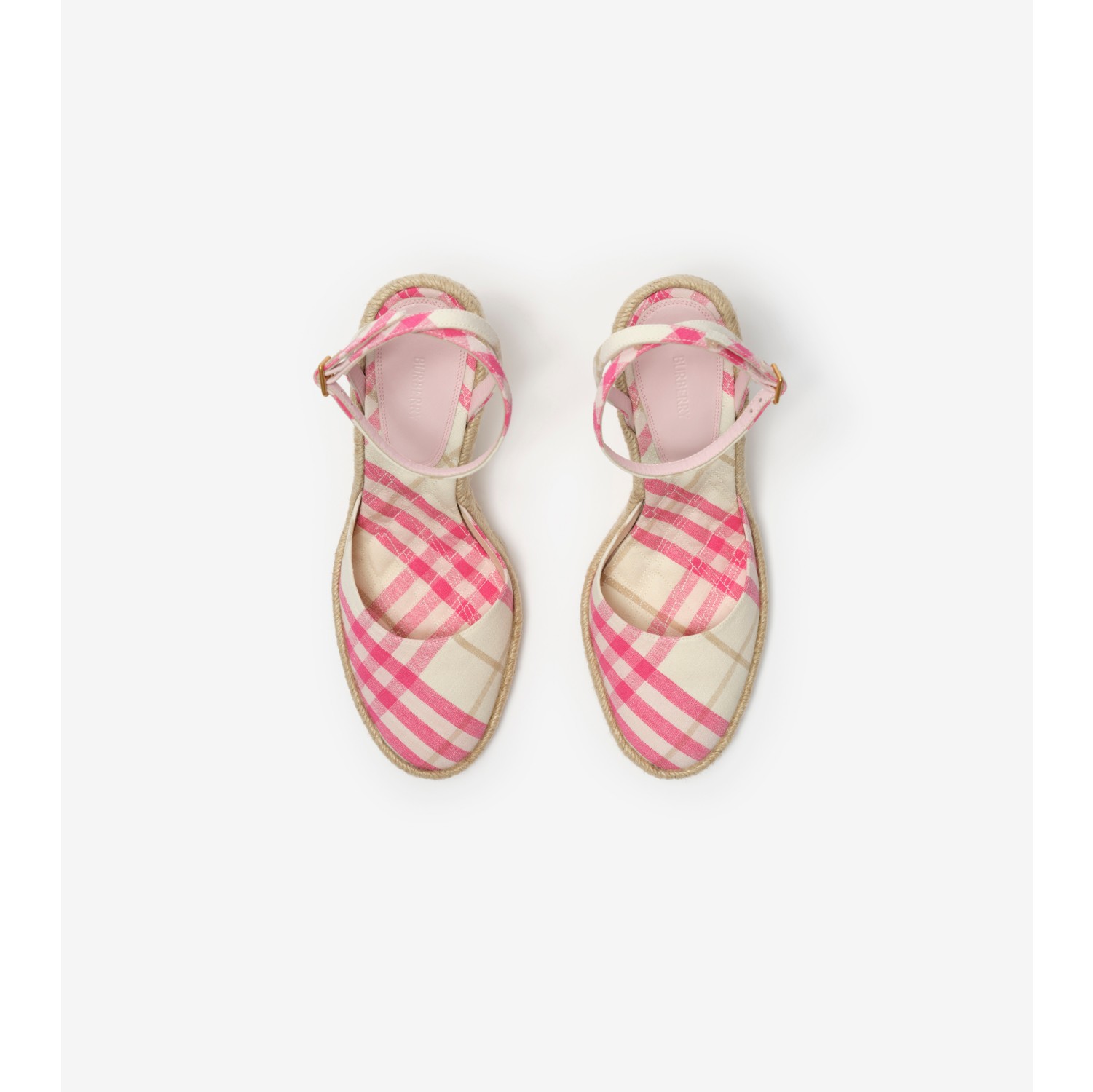 Check Mews Espadrille Pumps​ in Aubergine purple - Women | Burberry® Official