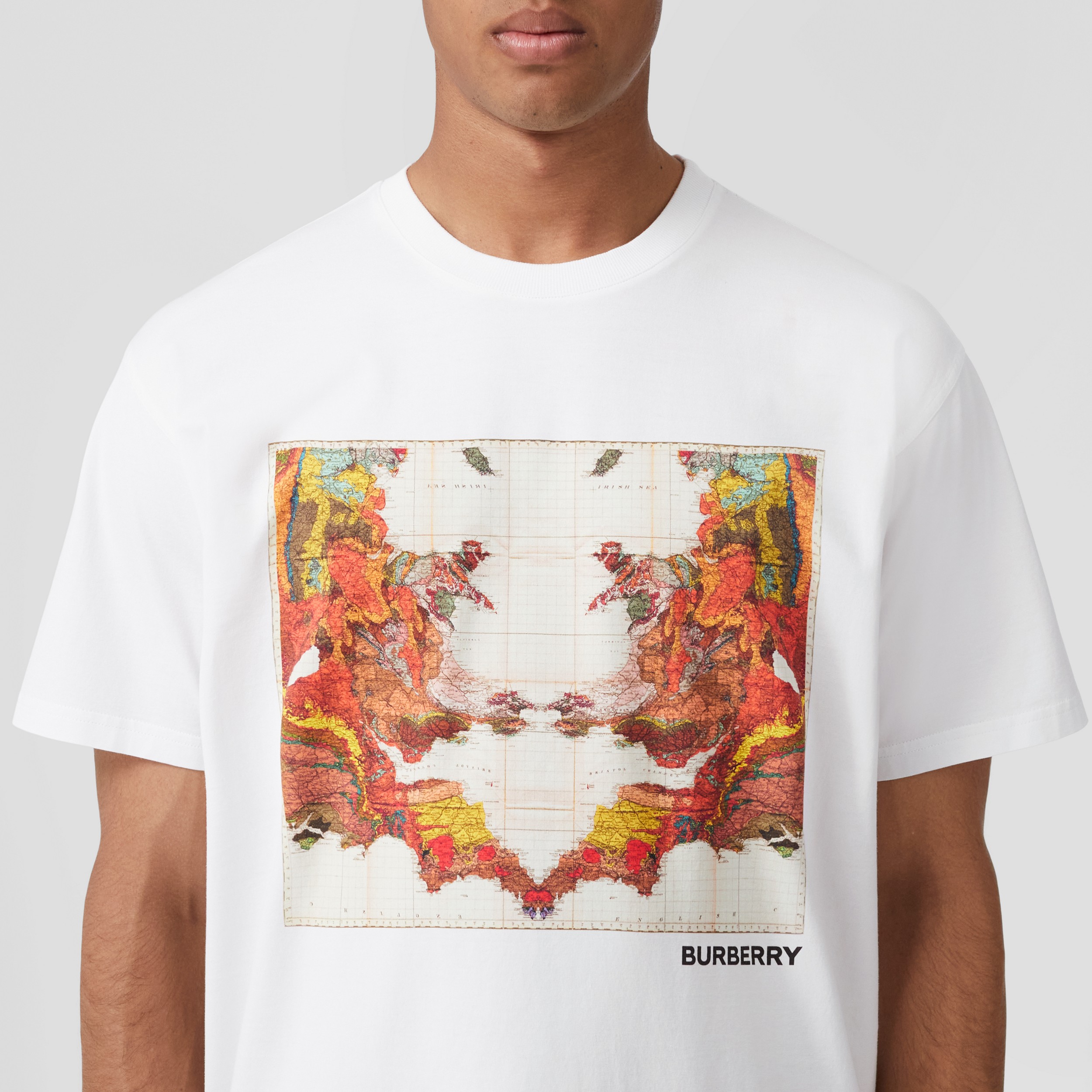 Oversize-T-Shirt aus Baumwolle mit Kartenmotiv (Weiß) - Herren | Burberry® - 2