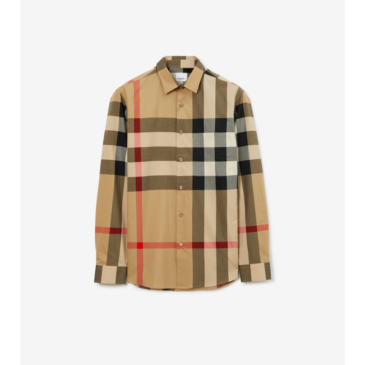 Shop Burberry Check Cotton Shirt In Archive Beige