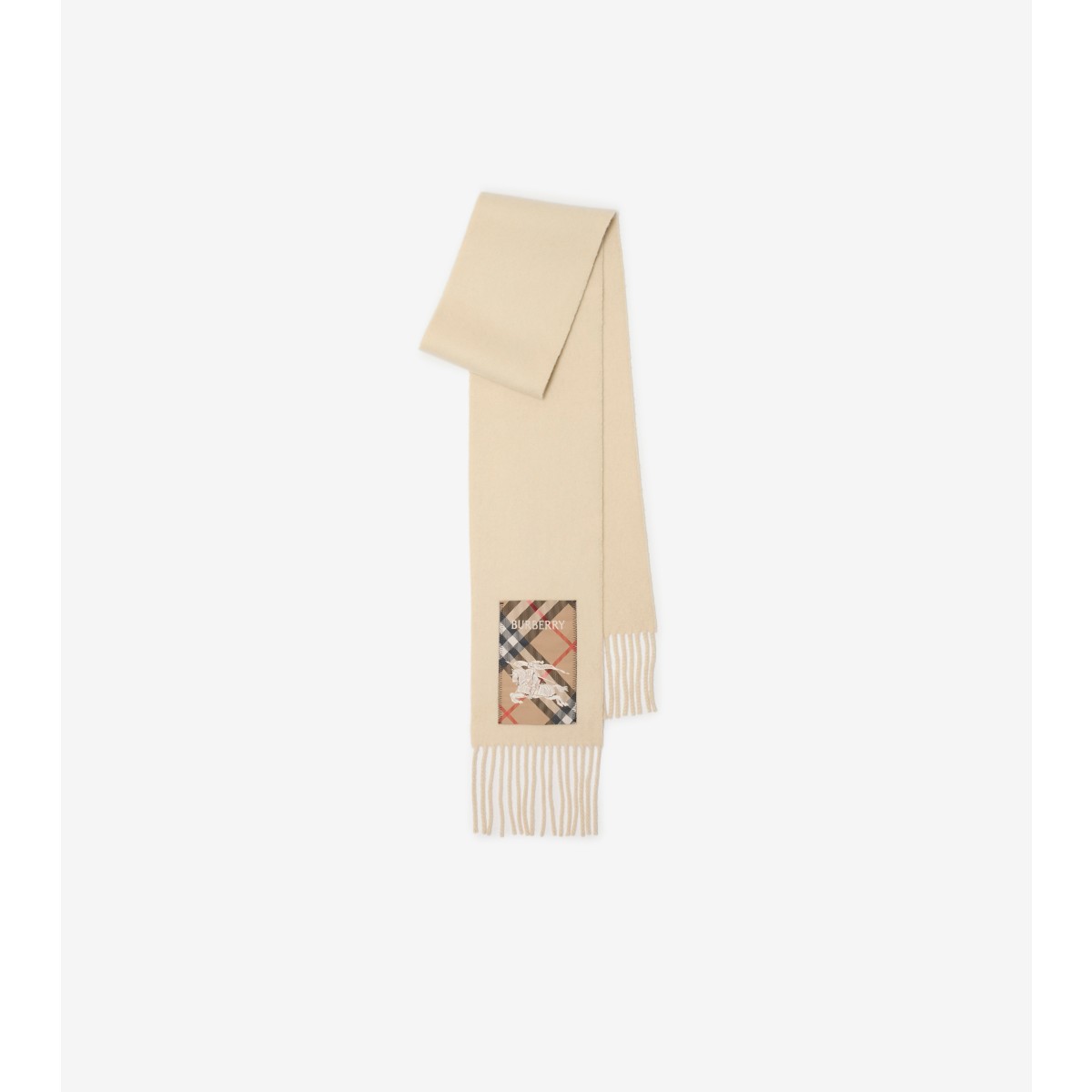 Burberry Logo Cashmere Scarf In Nutmeg