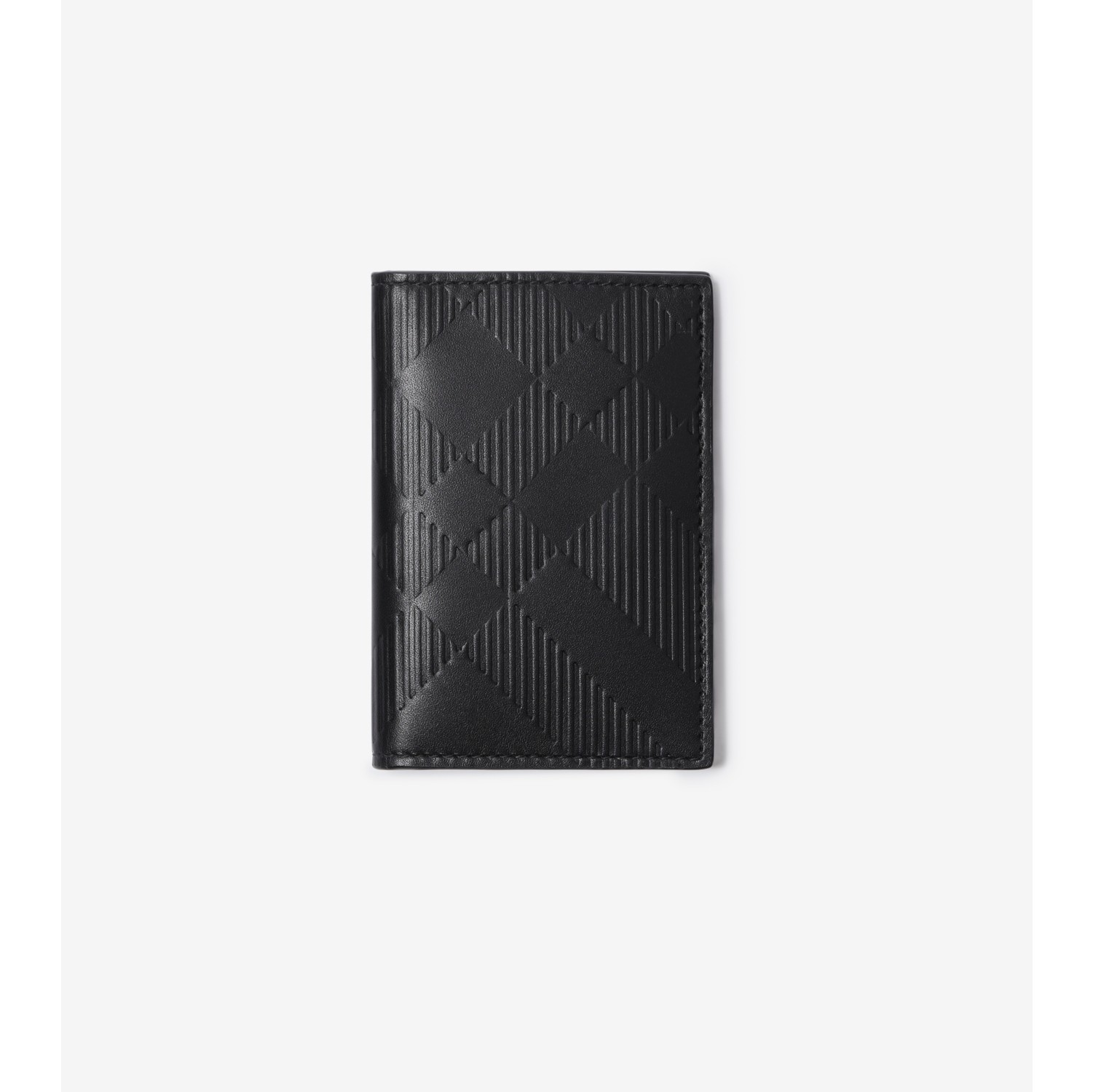 BURBERRY Embossed check leather card case