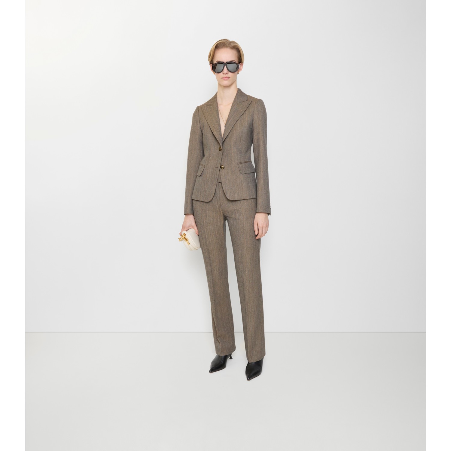 Mouliné Wool Tailored Trousers