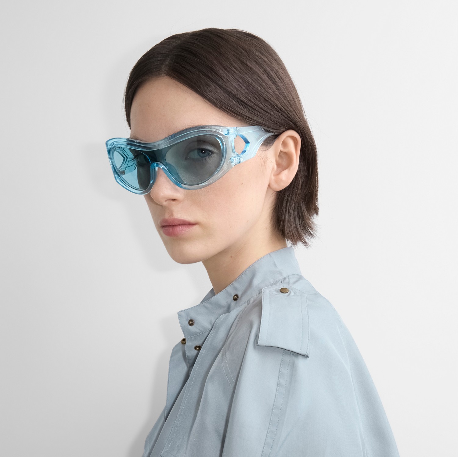 Shield Cutout Sunglasses in Pale blue | Burberry® Official Shield Cutout Sunglasses in Pale blue | Burberry® Official