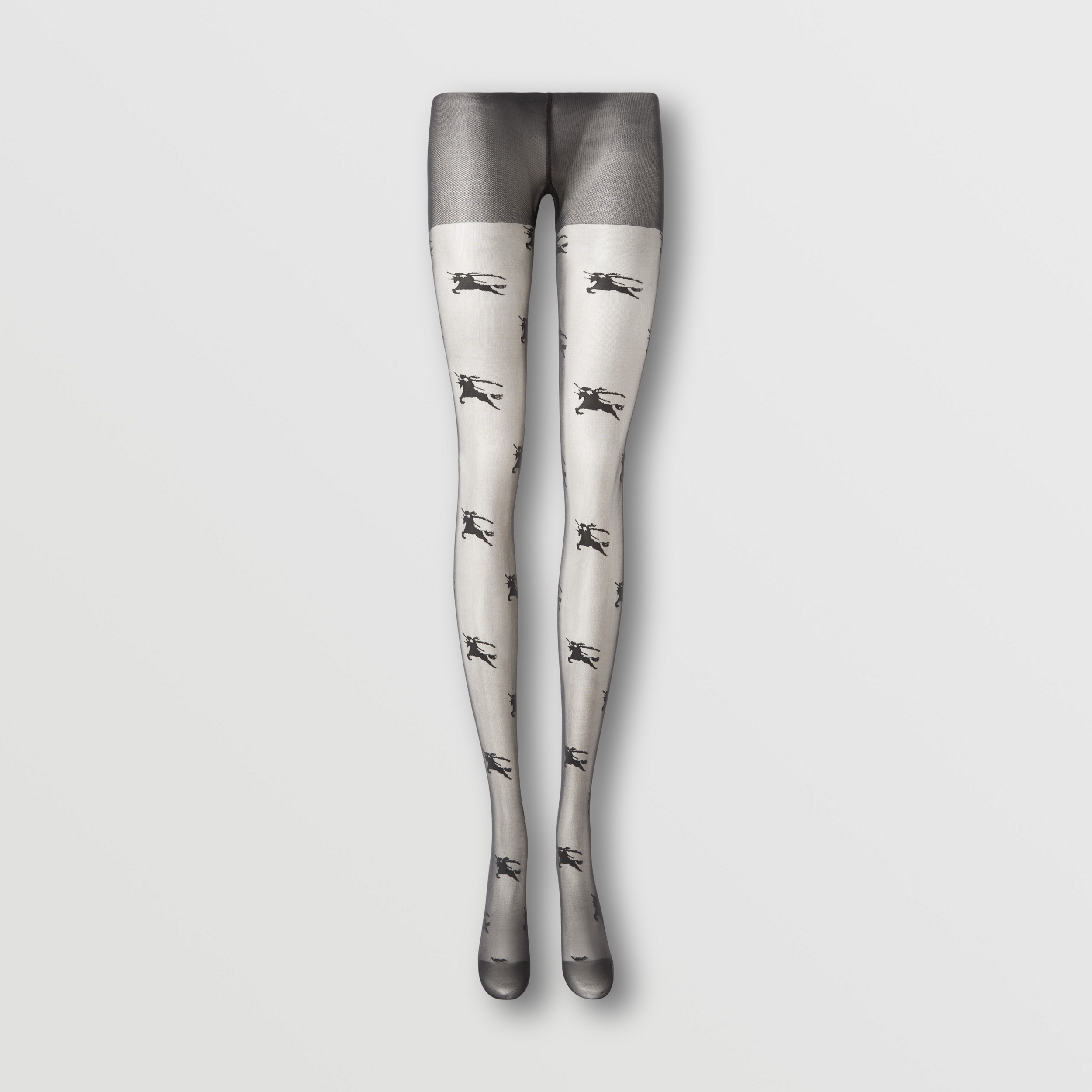 Equestrian Knight Design Tights in Black | Burberry® Official - 1