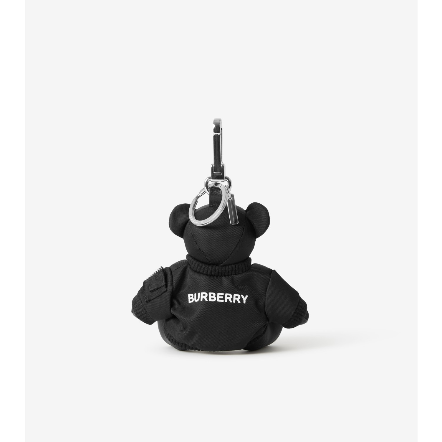 Burberry Teddy Bear Logo Printed Keychains In Black