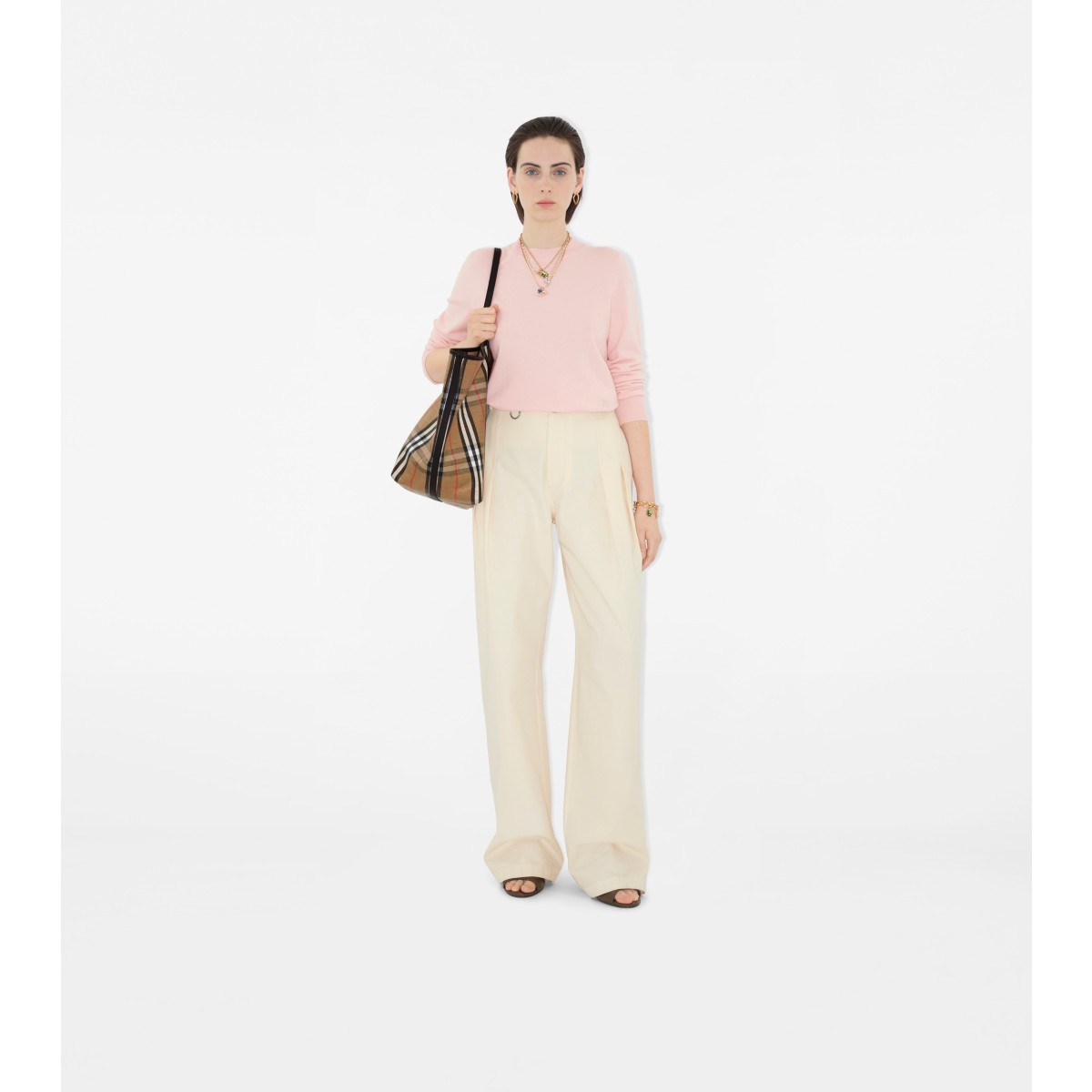  Check Cashmere Blend Sweater