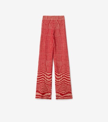 Printed wool-blend pants