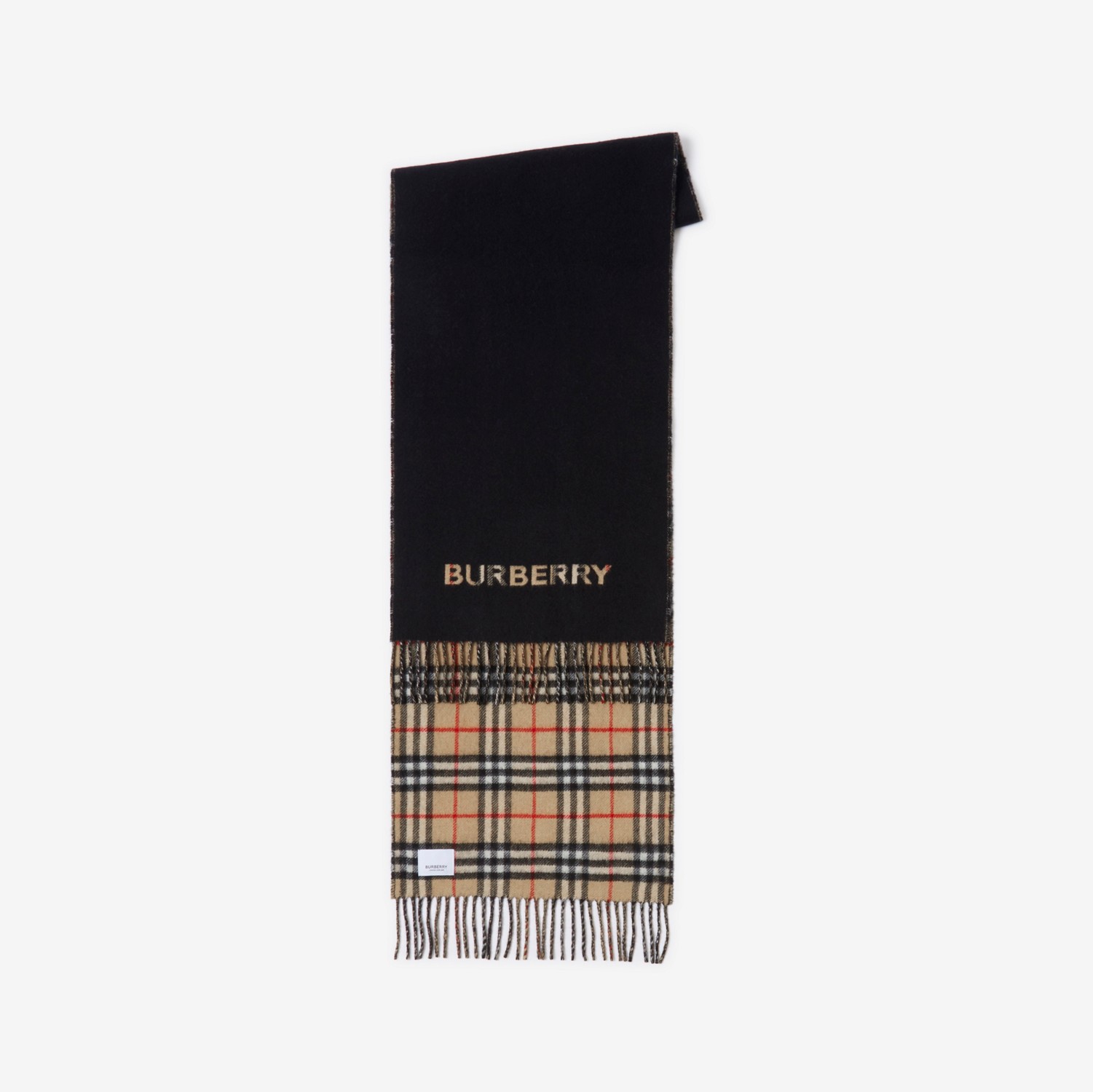 Check Cashmere Reversible Scarf in Archive Beige/black | Burberry® Official
