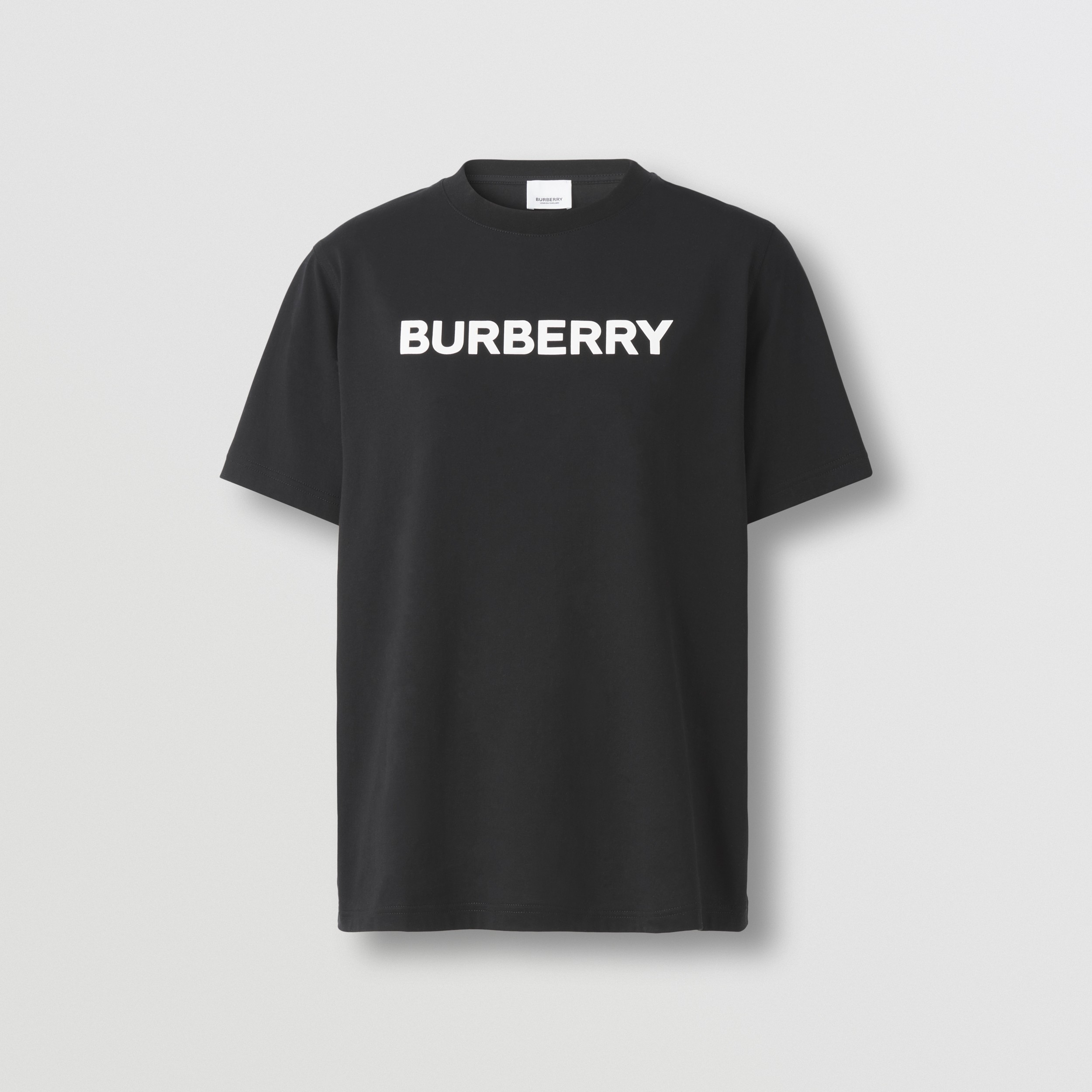 Logo Print Cotton T-shirt in Black - Women | Burberry® Official - 4