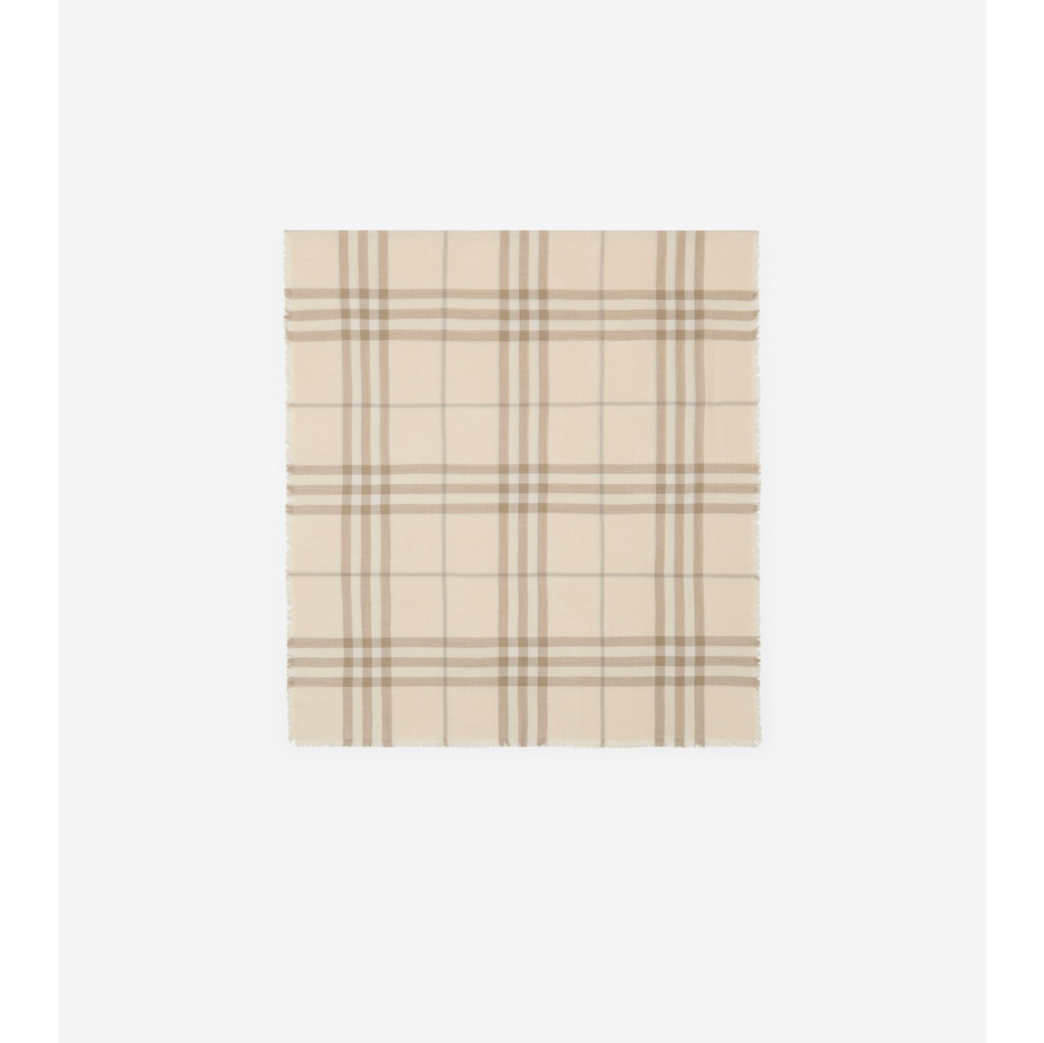Wide Reversible Check Wool Silk Scarf