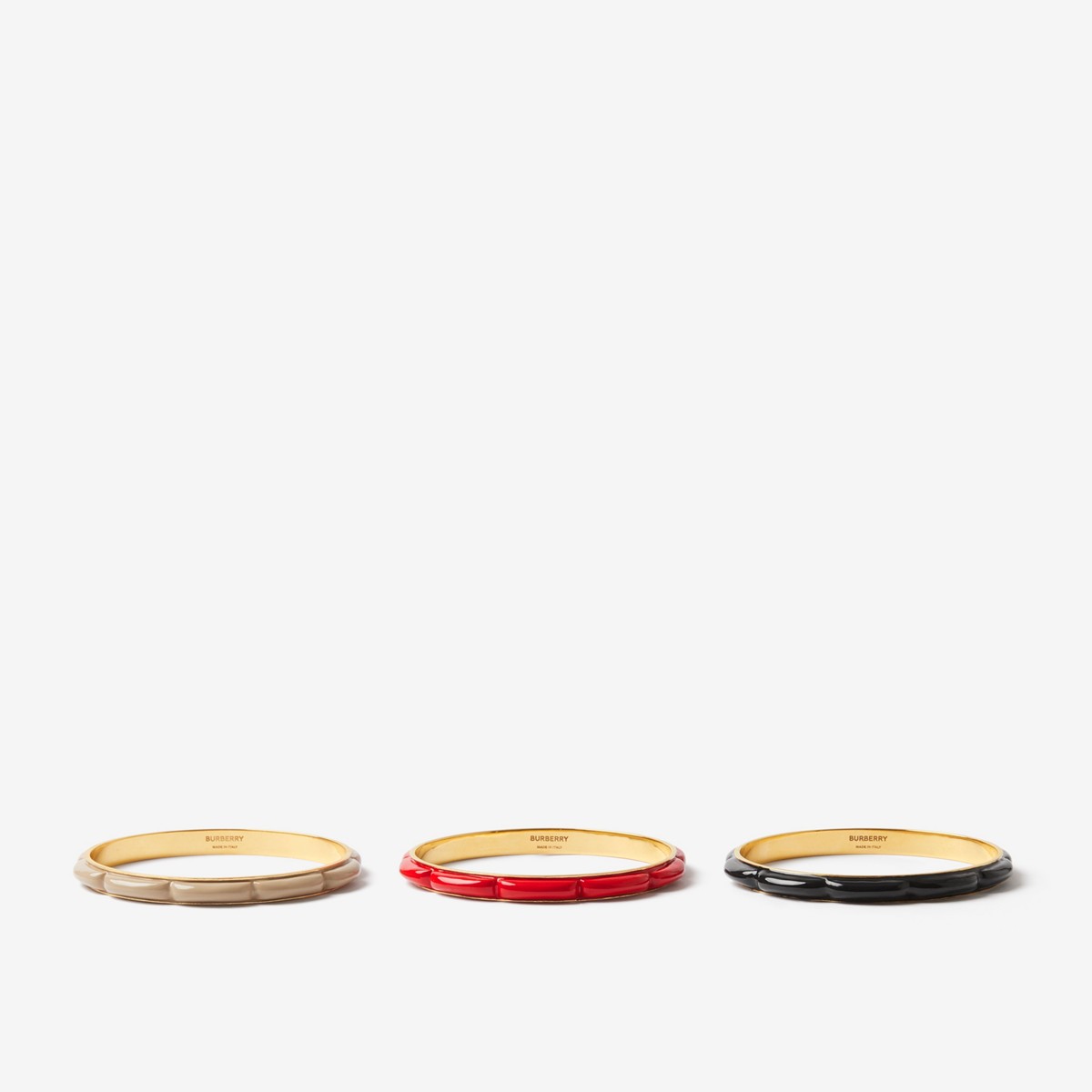 BURBERRY BURBERRY ENAMEL AND GOLD-PLATED LOLA BANGLES