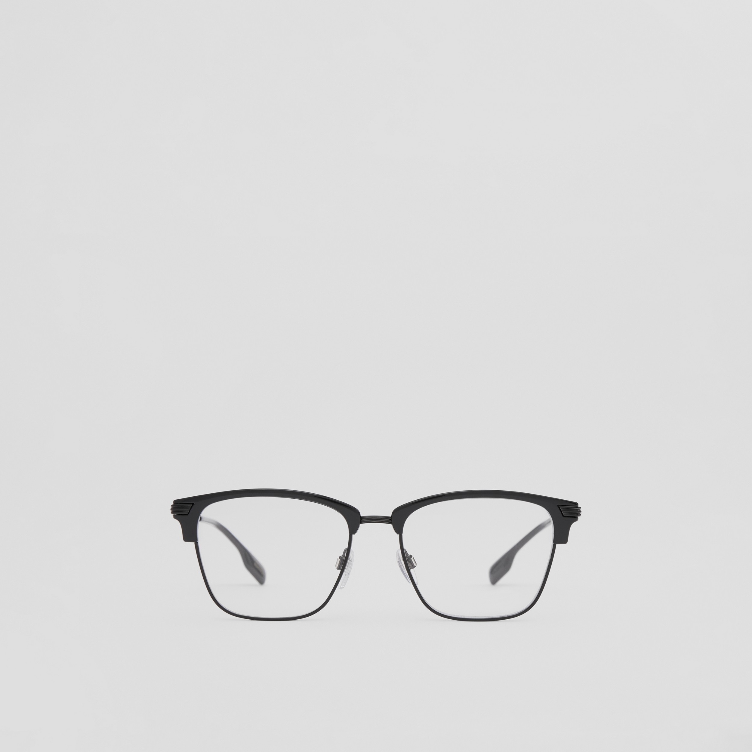 Óculos de grau Lola com armação quadrada e estampa de monograma (Preto) - Mulheres | Burberry® oficial - 1