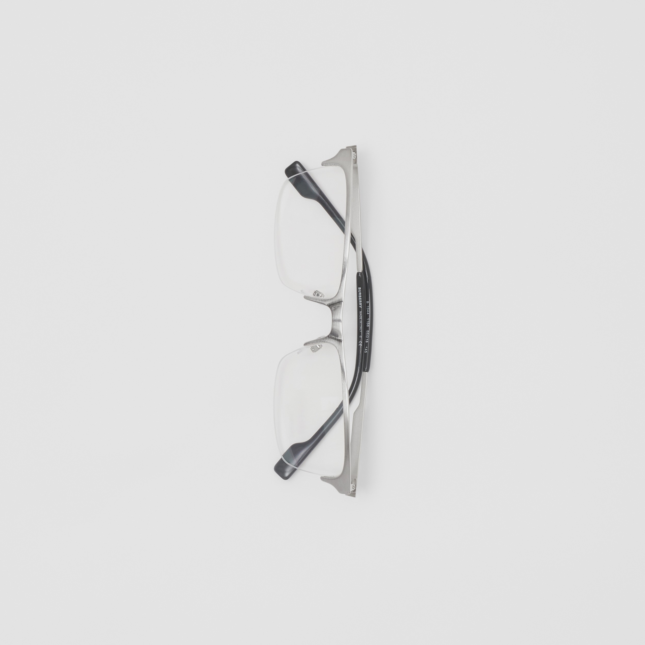 Rectangular Optical Frames in Silver - Men | Burberry® Official - 4