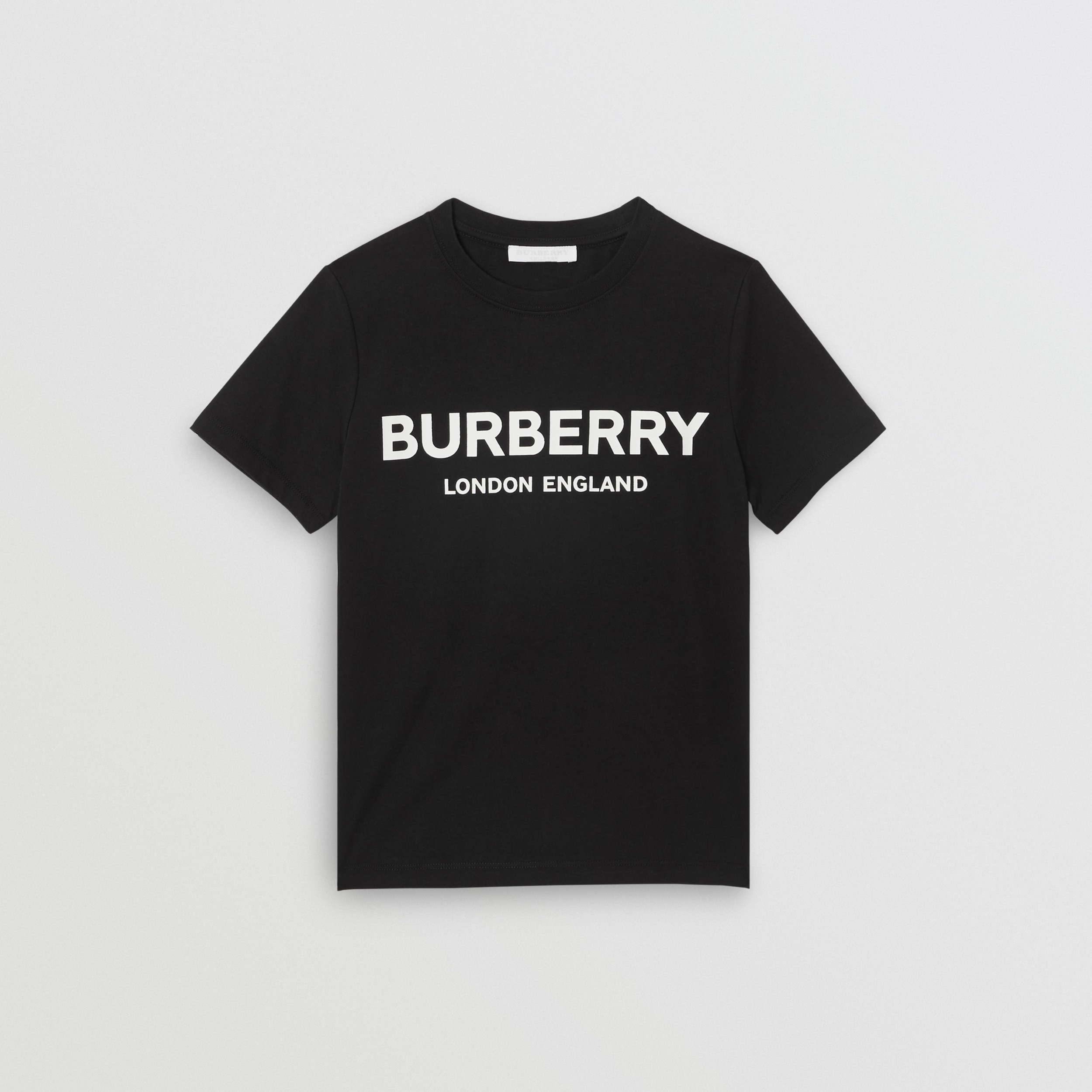 Logo Print Cotton T-shirt in Black | Burberry United Kingdom