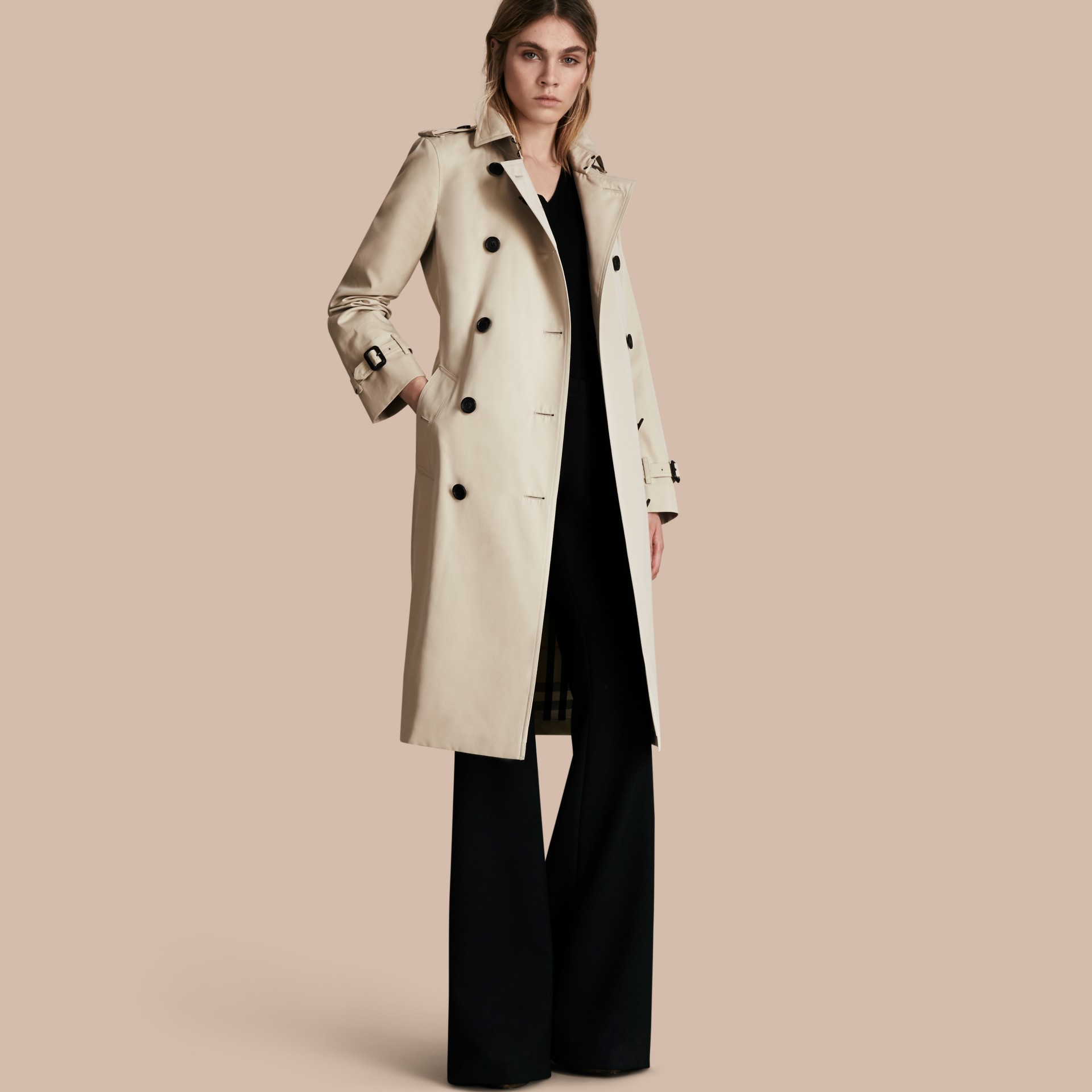 The Kensington – Extra-long Heritage Trench Coat Stone | Burberry