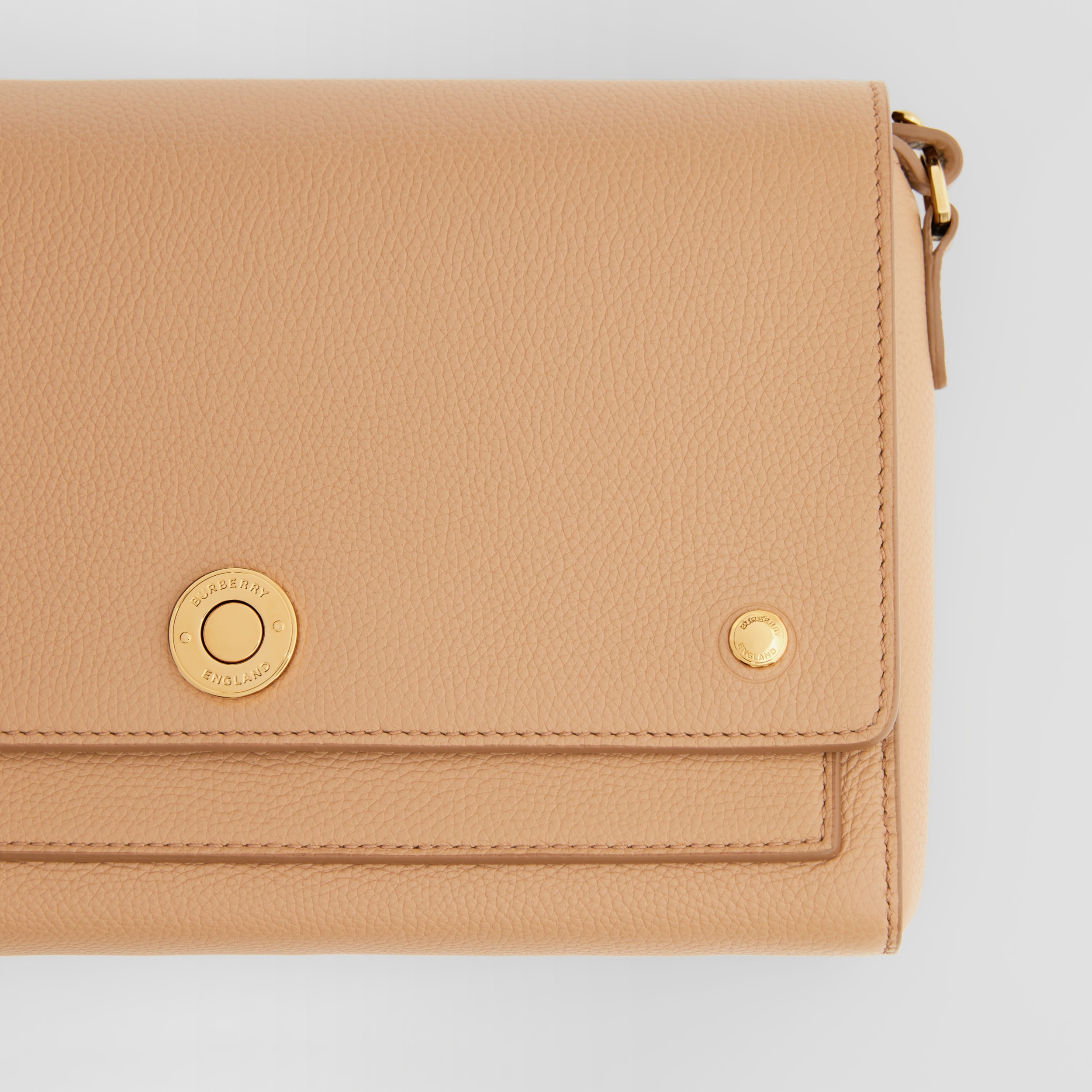 Grainy Leather Note Crossbody Bag in Camel Women Burberry United