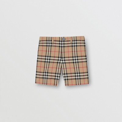 Vintage Check Cotton Tailored Shorts in 