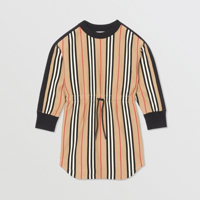 Icon Stripe Cotton Sweater Dress in 