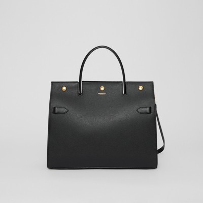 Medium Leather Title Bag in Black 