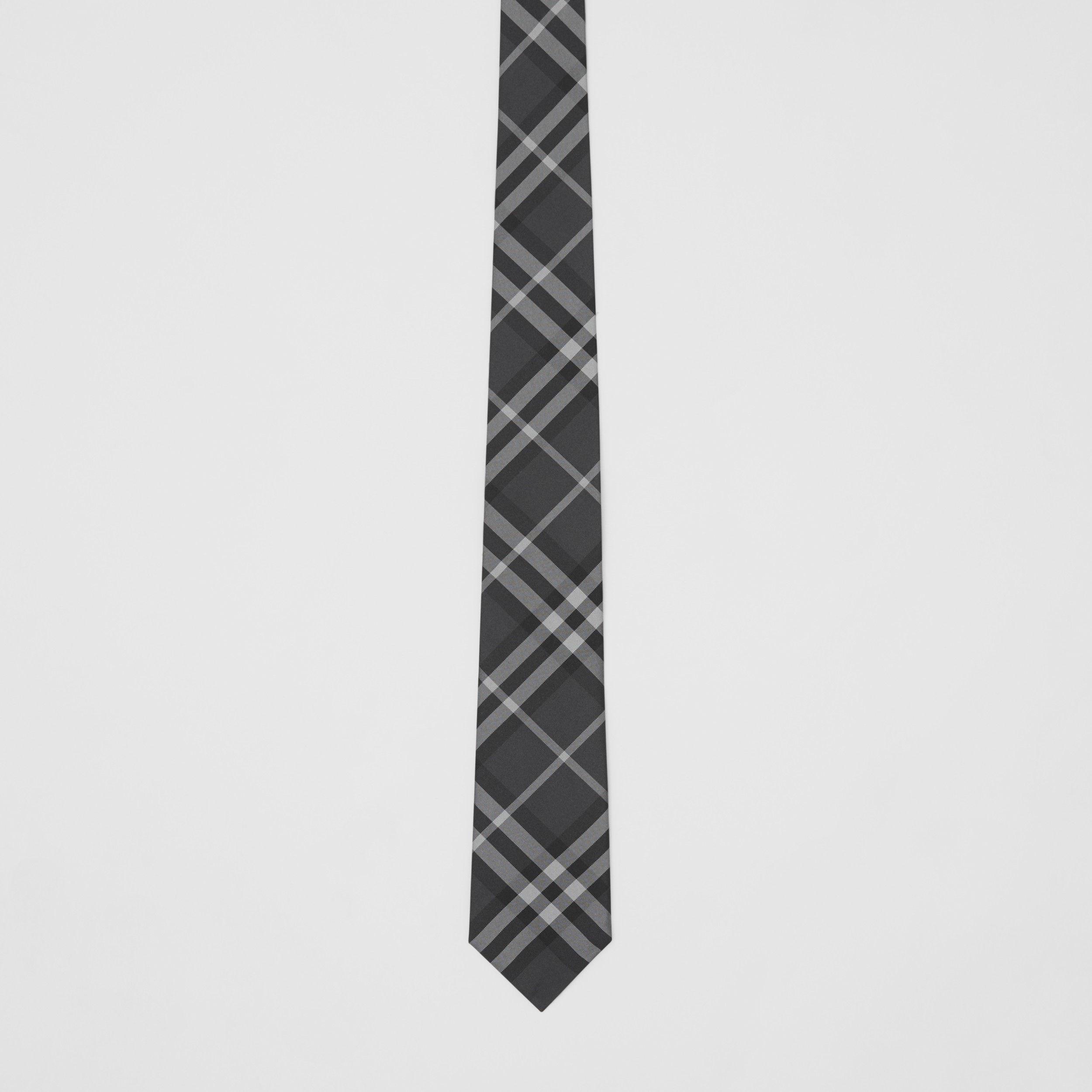 Classic Vintage Check Silk Tie in Charcoal - Men | Official
